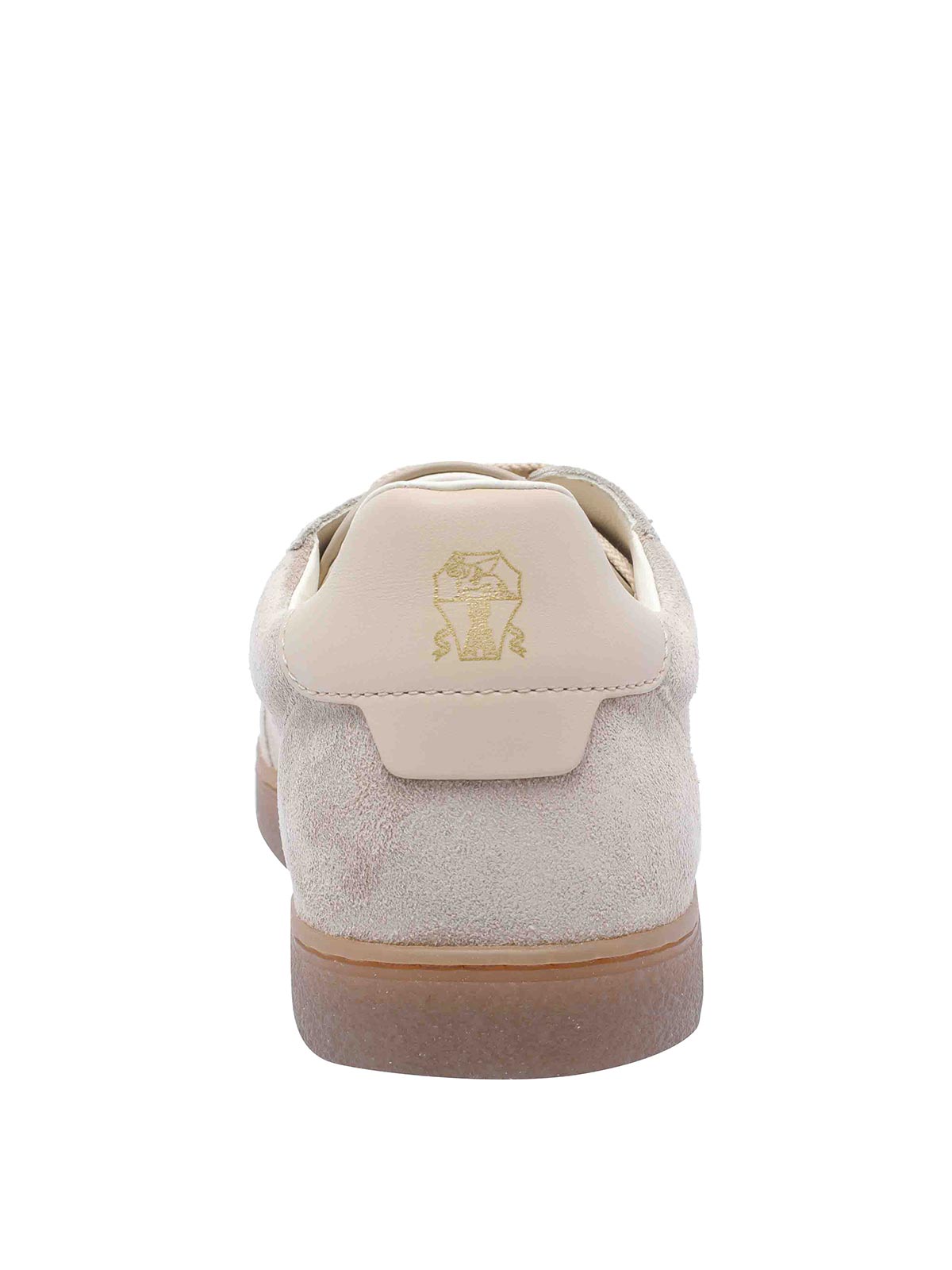 Brunello Cucinelli Leather-trimmed Suede Sneakers In Multi