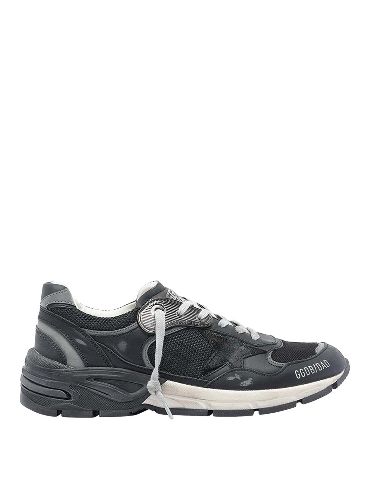 Golden Goose Black Leather And Mesh Running Dad Sneakers In Black