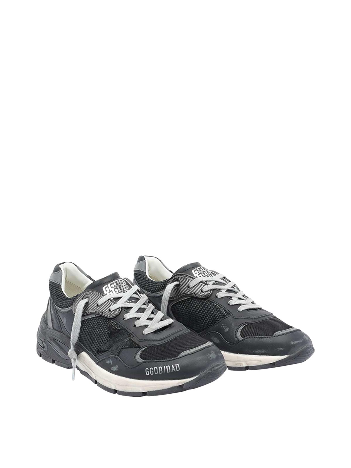 Golden Goose Black Leather And Mesh Running Dad Sneakers In Black