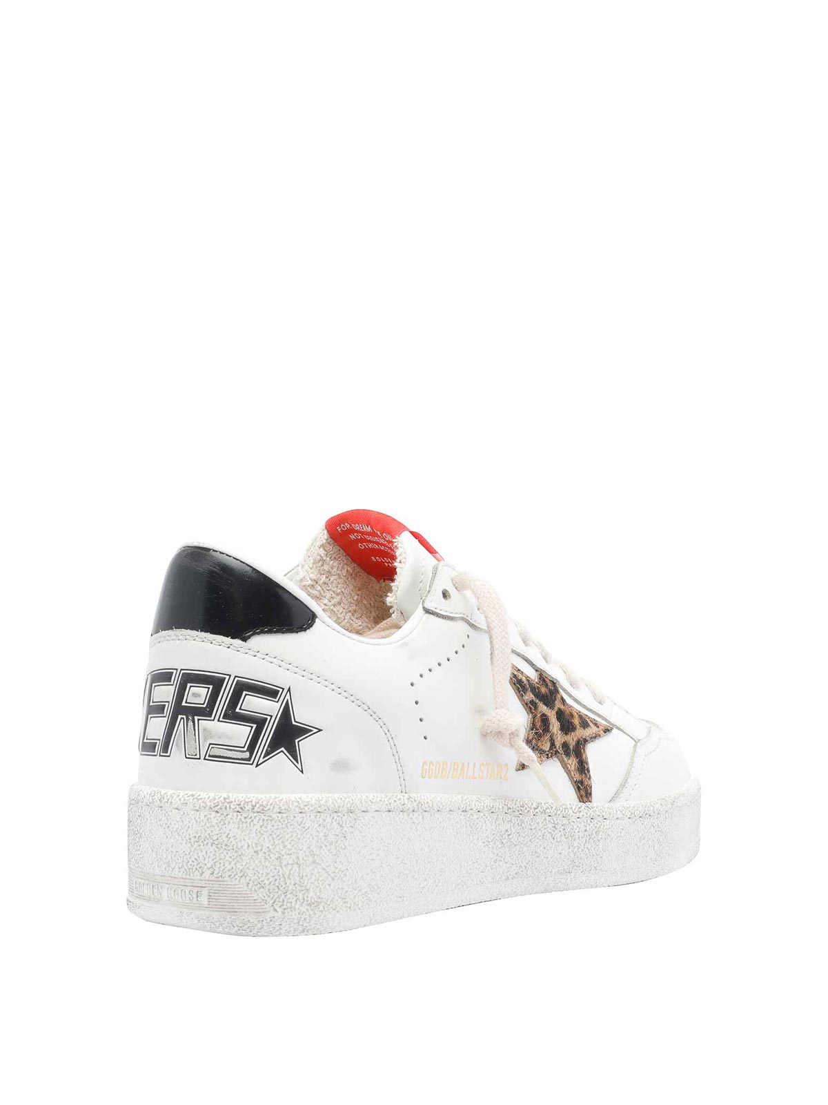 Golden Goose Leopard-print Leather Star Sneakers In White