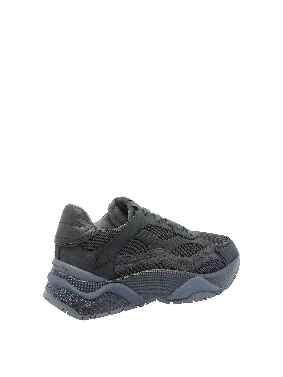 Philippe Model Low Top Sneakers Mesh Panels In Gray