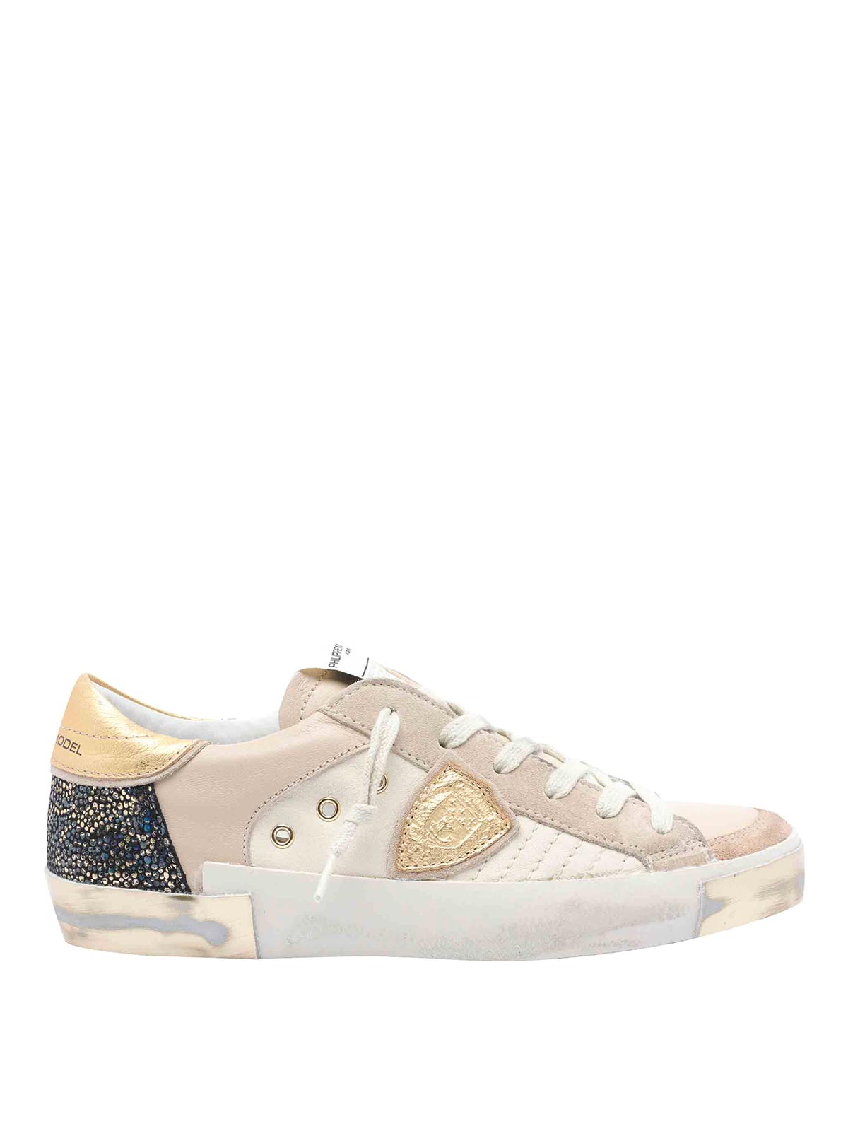 Philippe Model Logo-patch Round-toe Sneakers In Nude