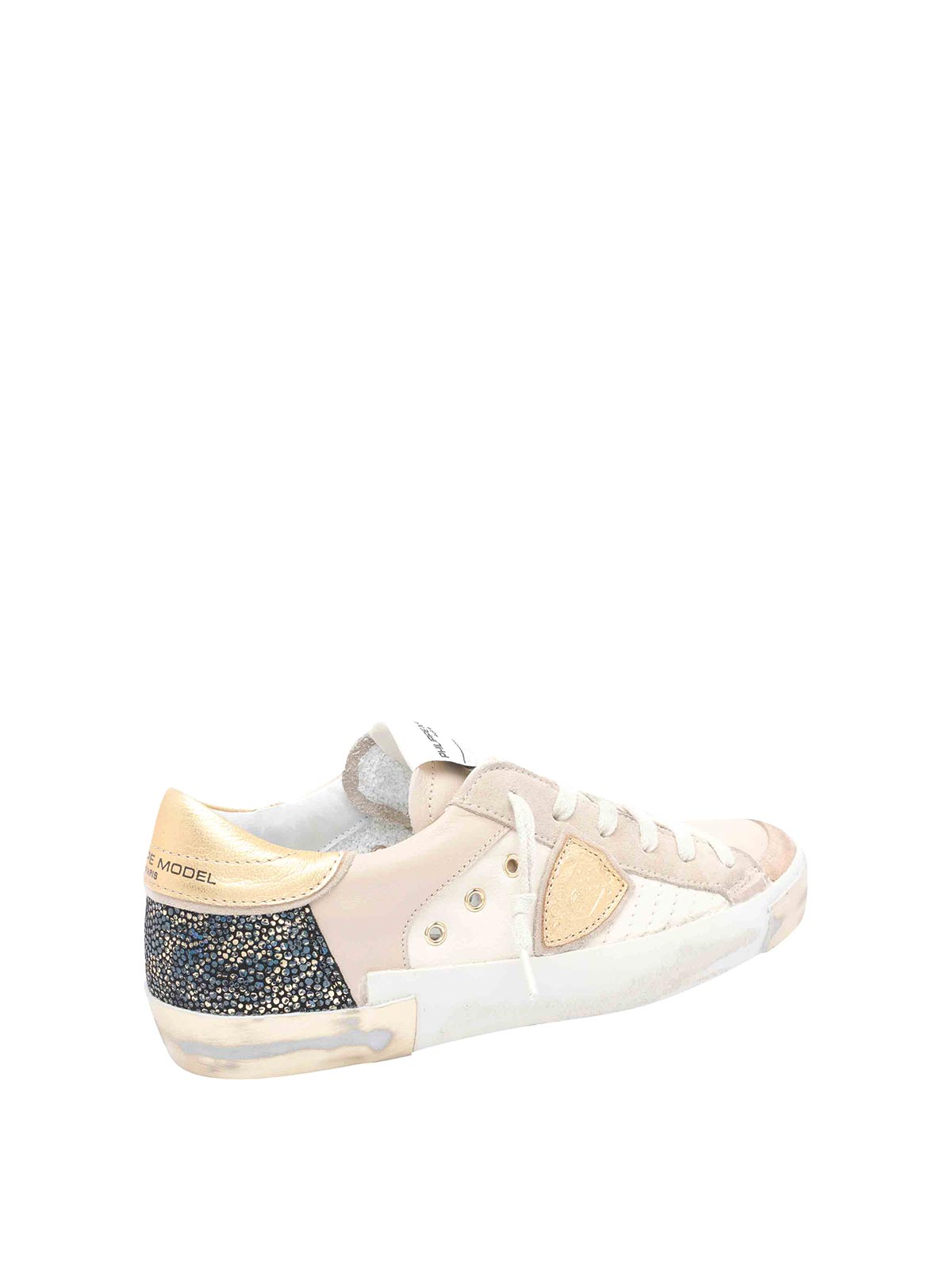 Philippe Model Logo-patch Round-toe Sneakers In Nude
