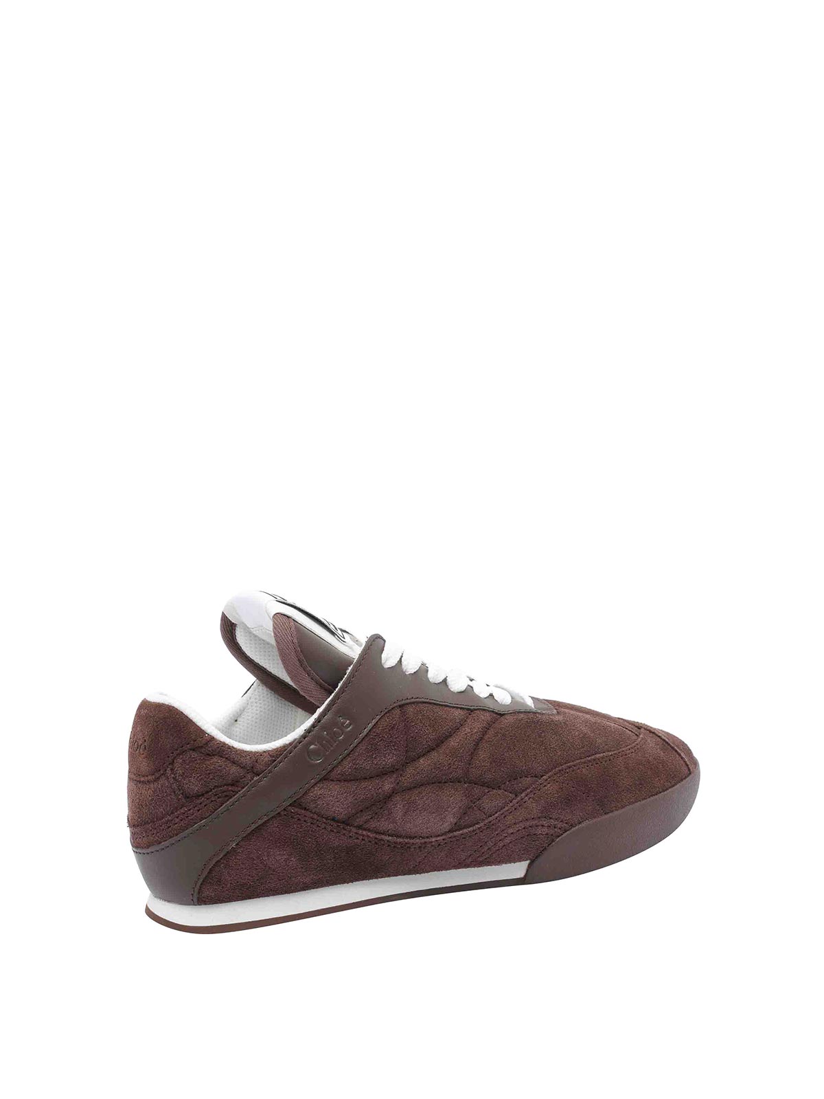 Chloé Kick Leather-trimmed Quilted Suede Sneakers In Brown