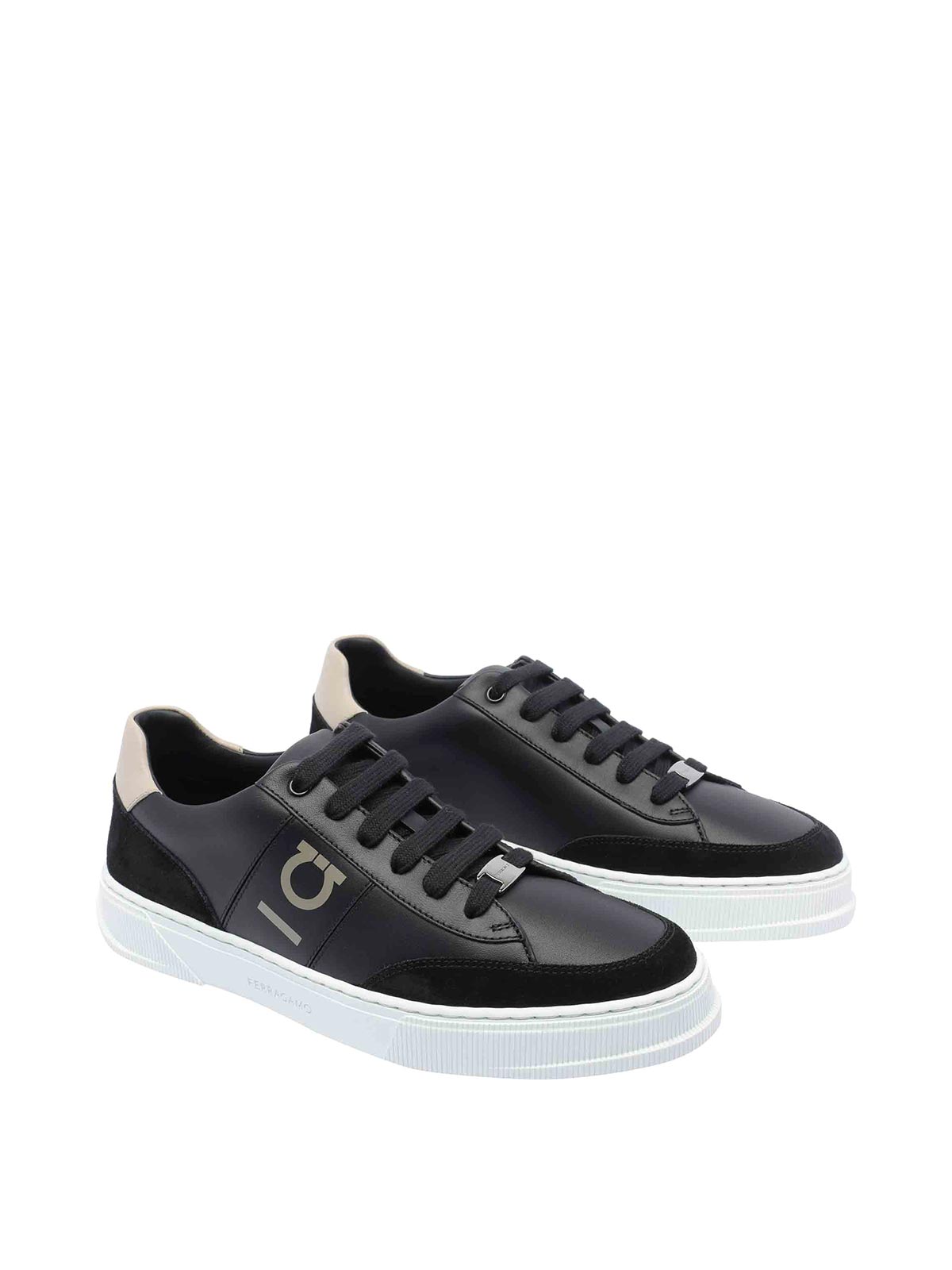 Ferragamo Gancini Sneakers In Black