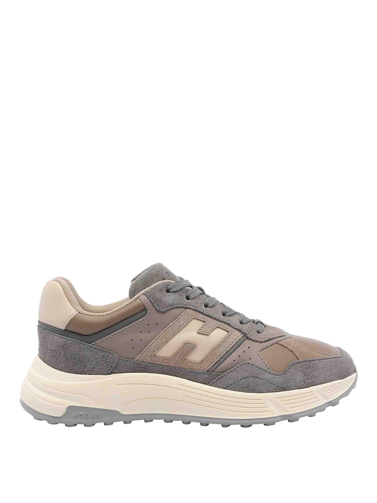 Hogan Perforated Lightweight Sneakers Rubber Sole In Gray