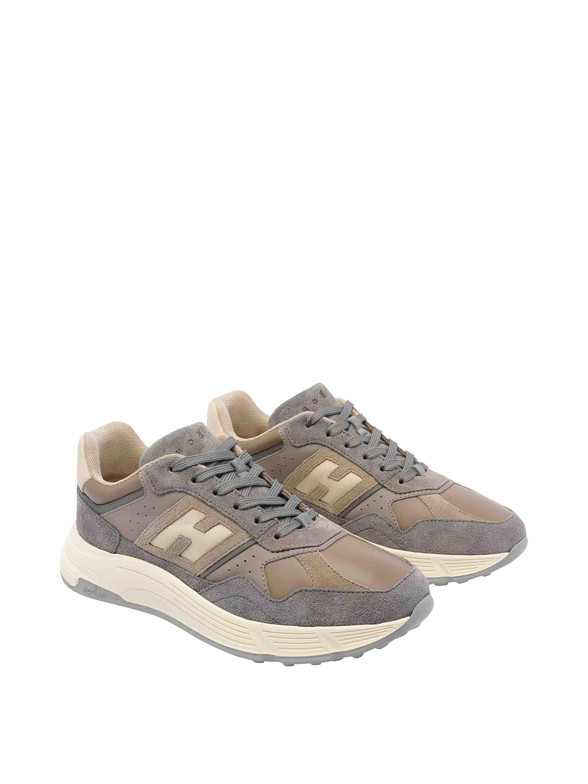 Hogan Perforated Lightweight Sneakers Rubber Sole In Gray