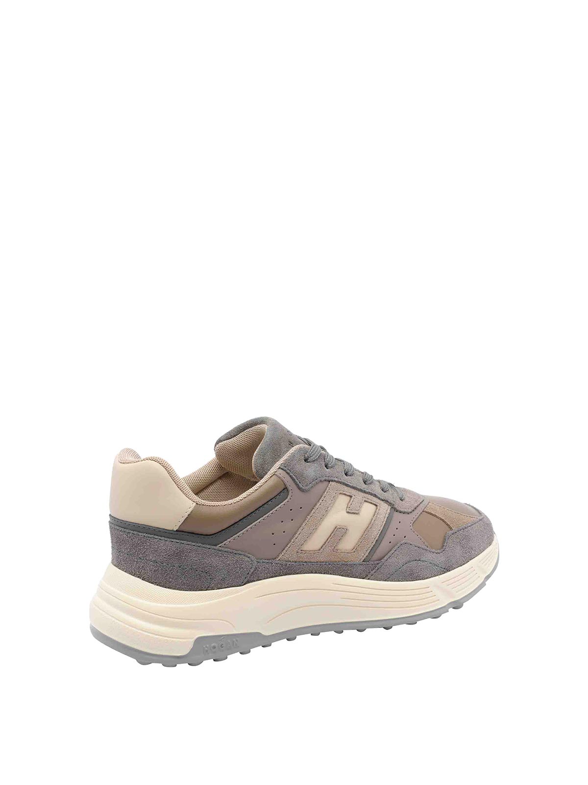 Hogan Perforated Lightweight Sneakers Rubber Sole In Gray