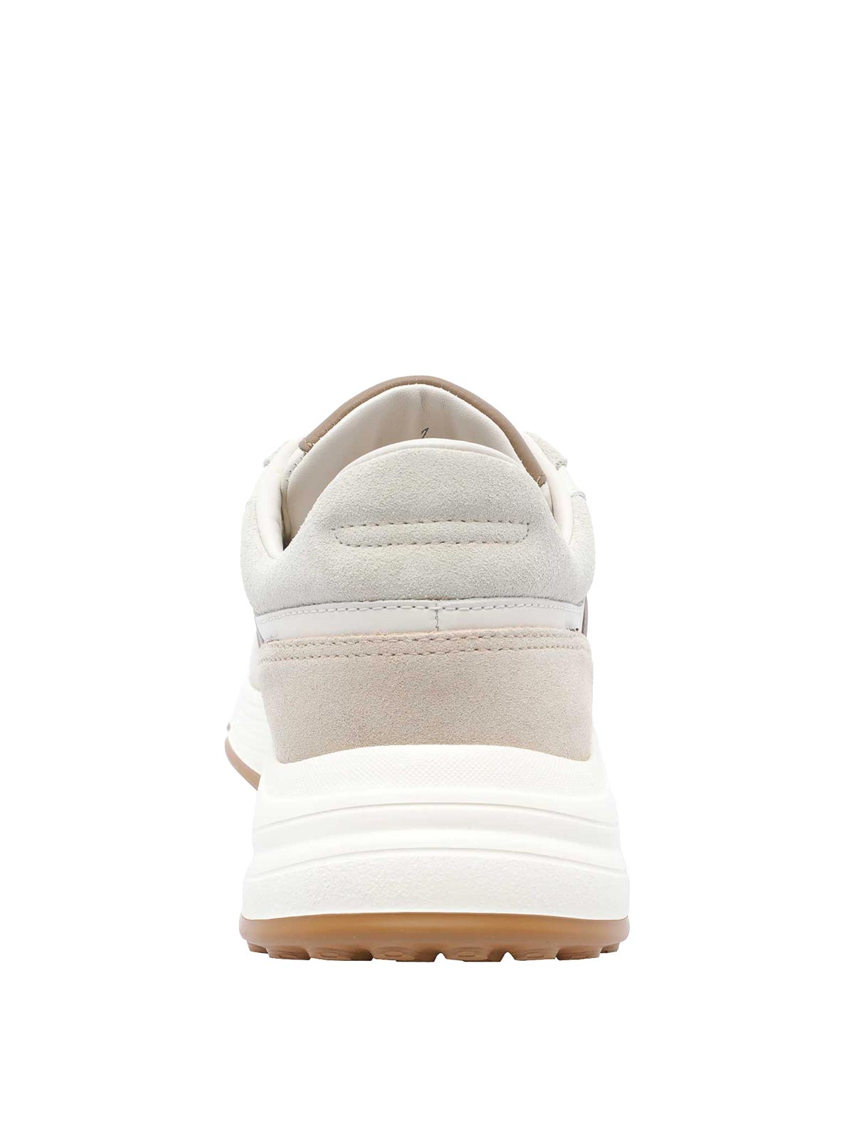 Hogan Beige Leather Sneakers With Textured Upper And Sporty Silhouette In Sand
