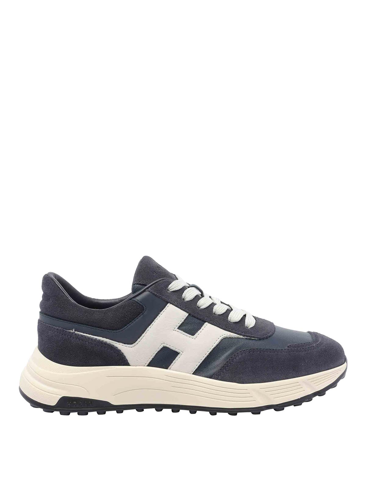 Hogan Hyperlight Lace-up Sneakers With Technical Fabric Inserts In Neutral