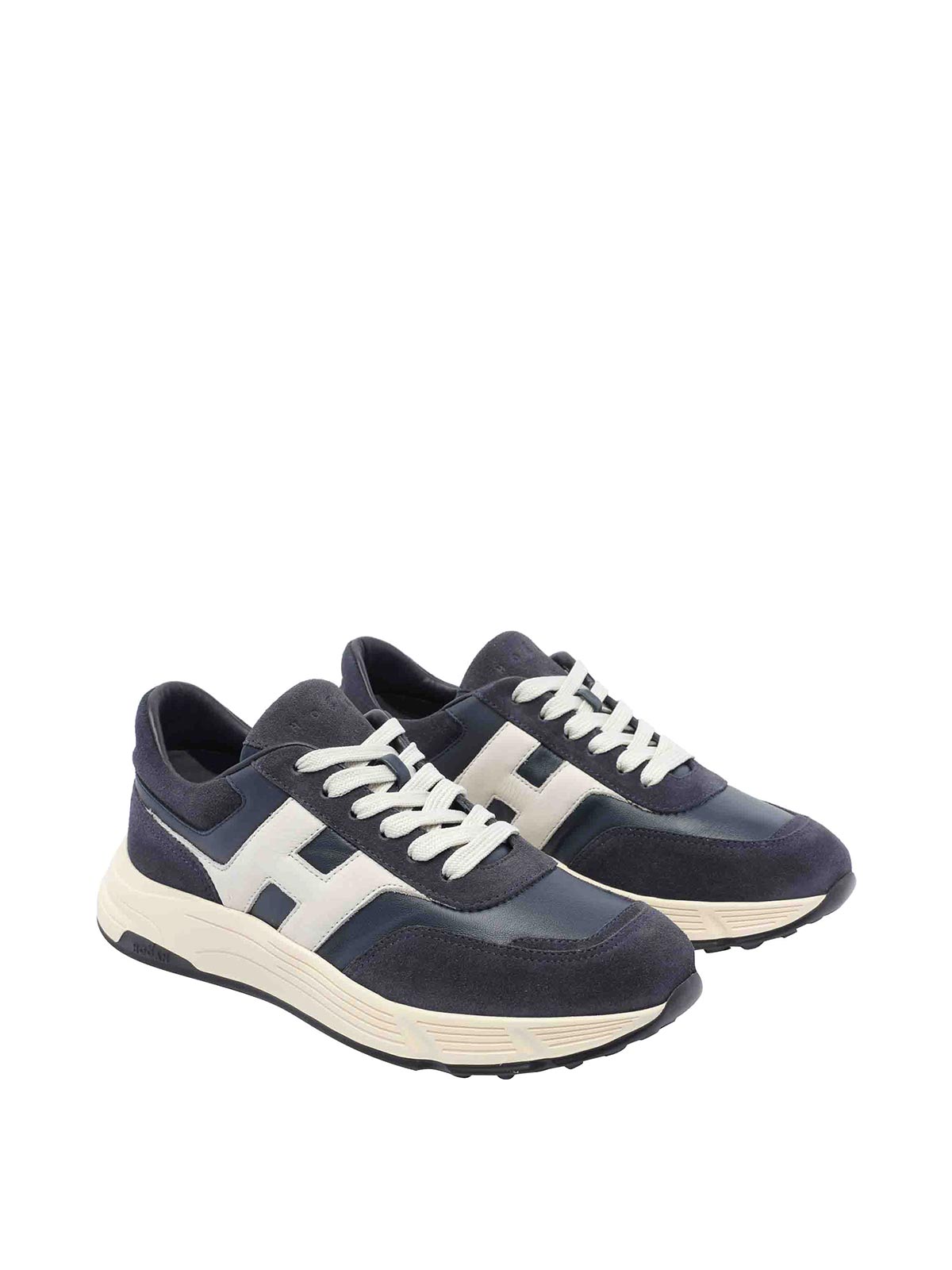 Hogan Hyperlight Lace-up Sneakers With Technical Fabric Inserts In Neutral