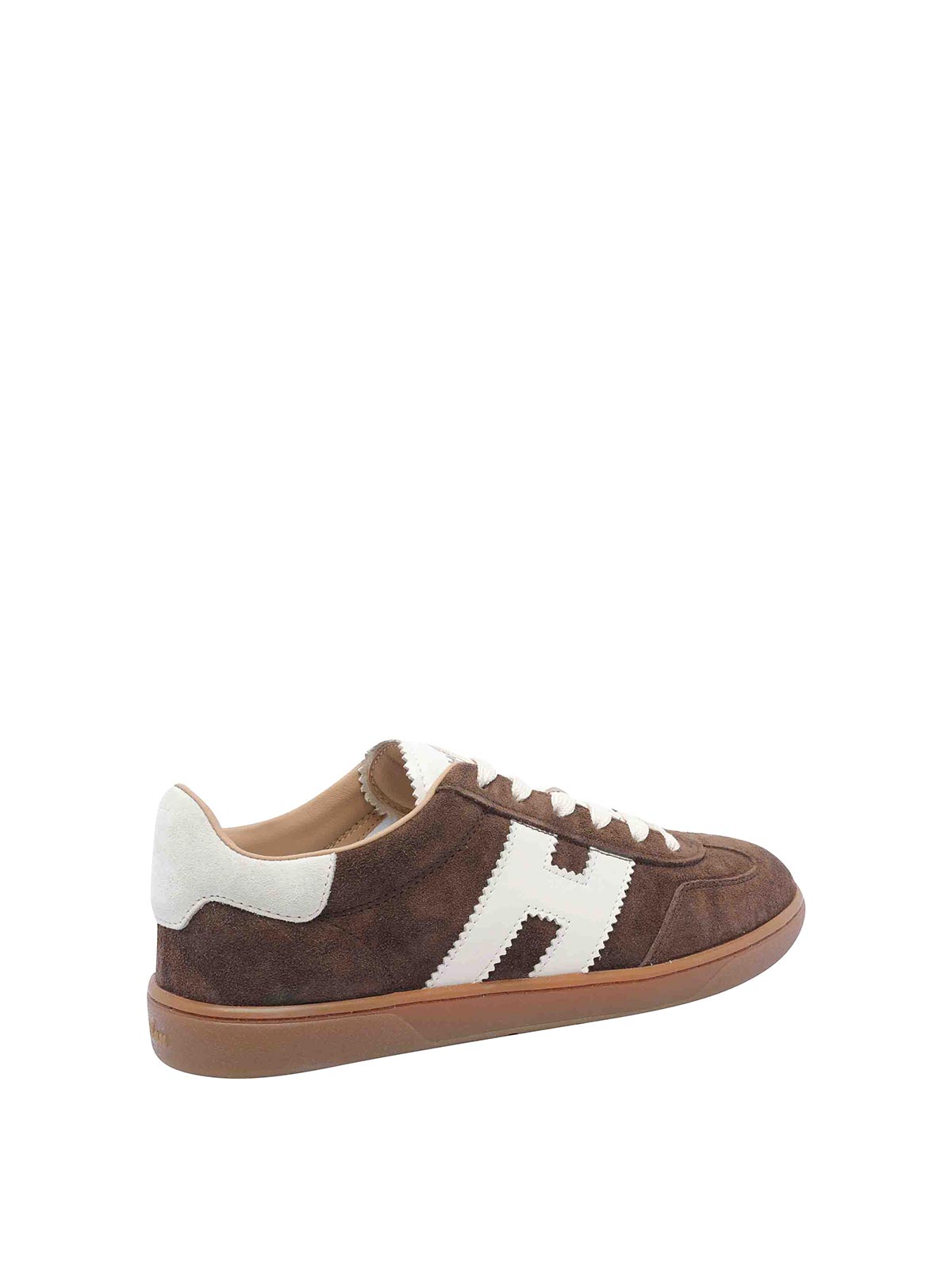 Hogan Low-top Suede Sneakers With Contrasting Stripe In Brown