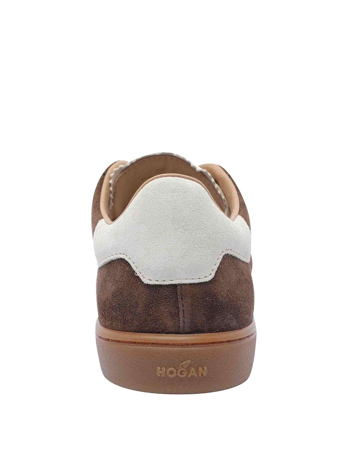 Hogan Low-top Suede Sneakers With Contrasting Stripe In Brown