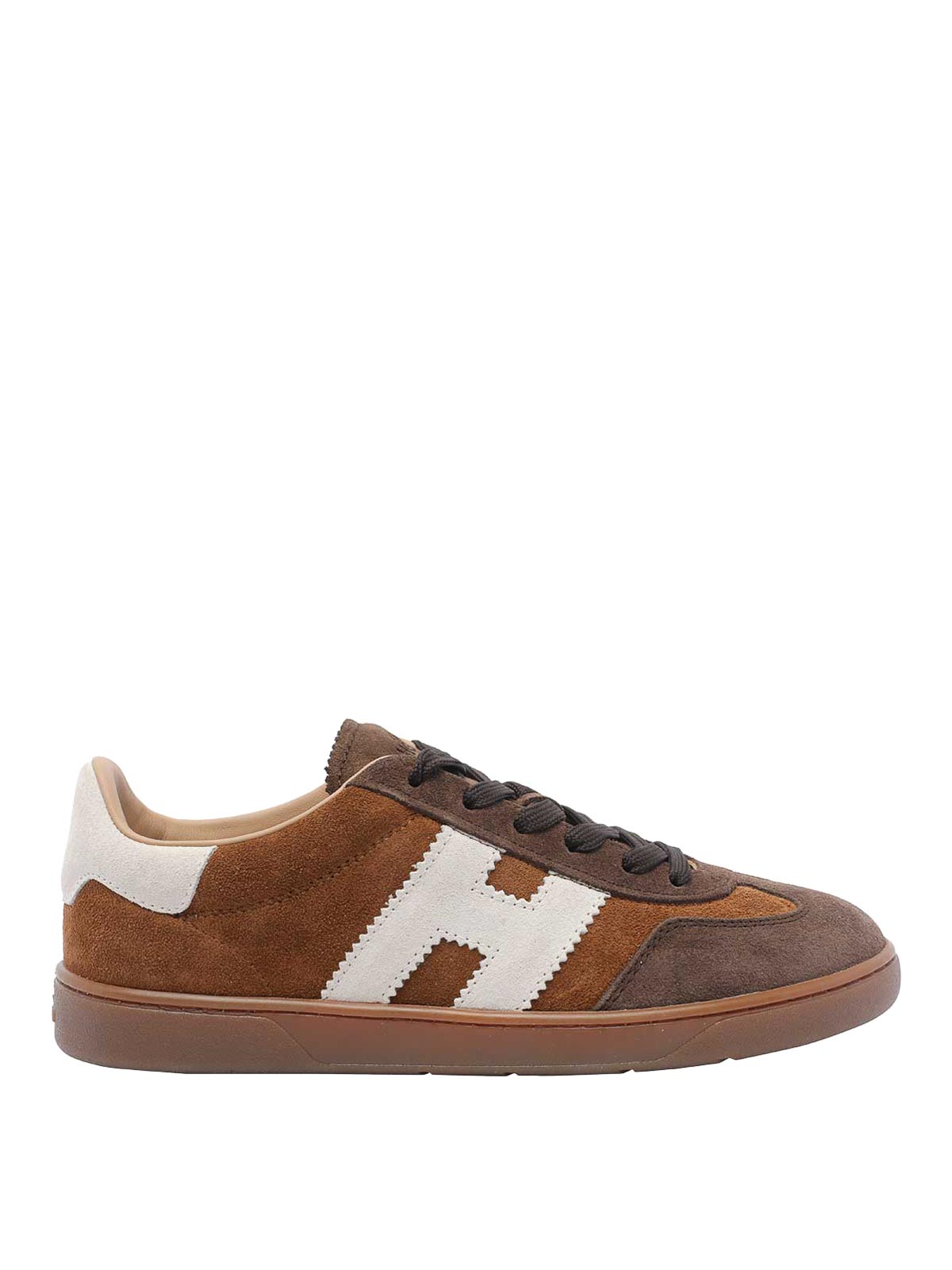 Hogan Cool Side H Patch Sneakers In Brown