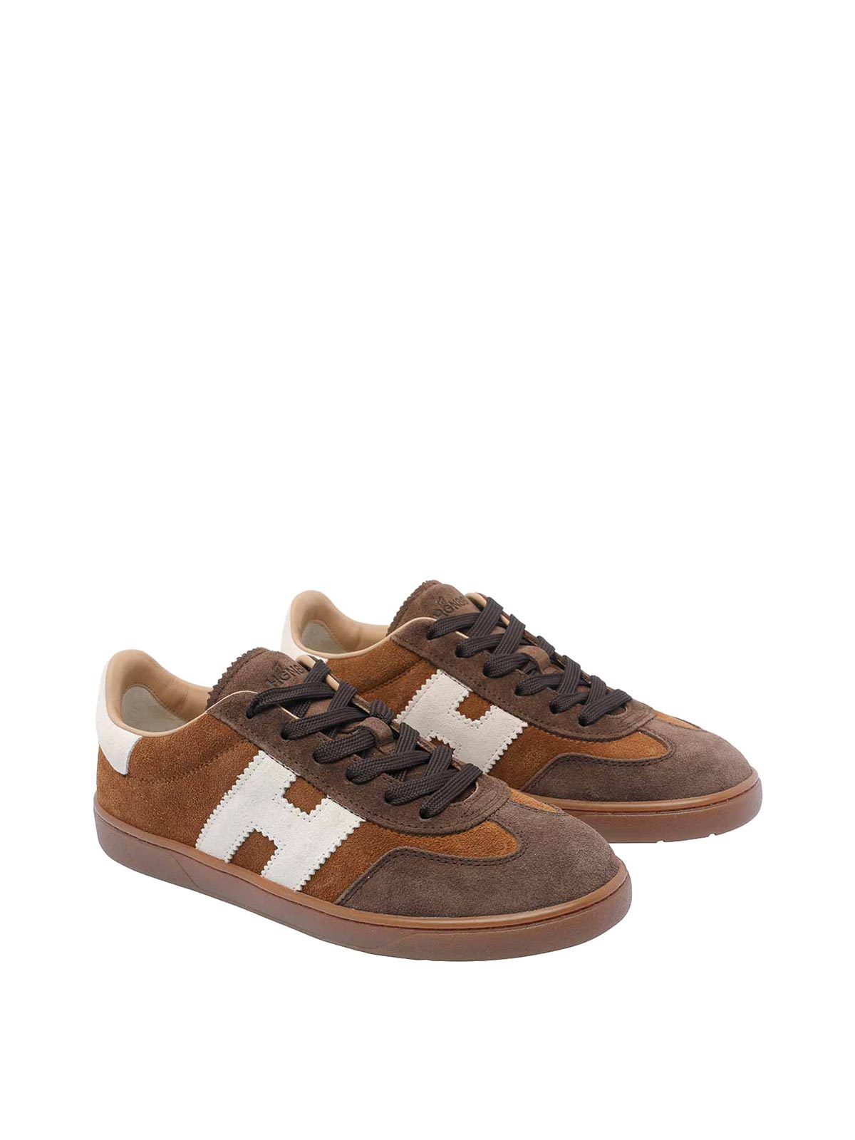 Hogan Cool Side H Patch Sneakers In Brown