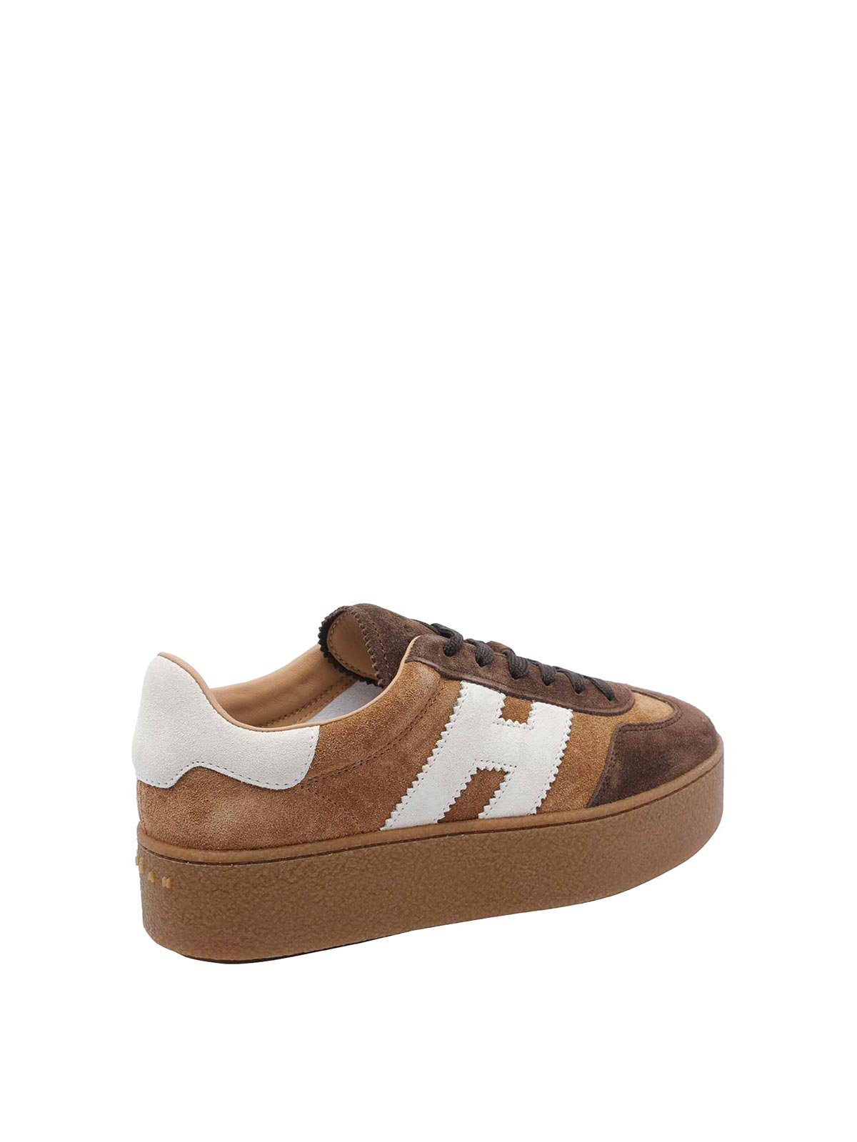 Hogan Low Top Platform Sole Sneakers In Brown
