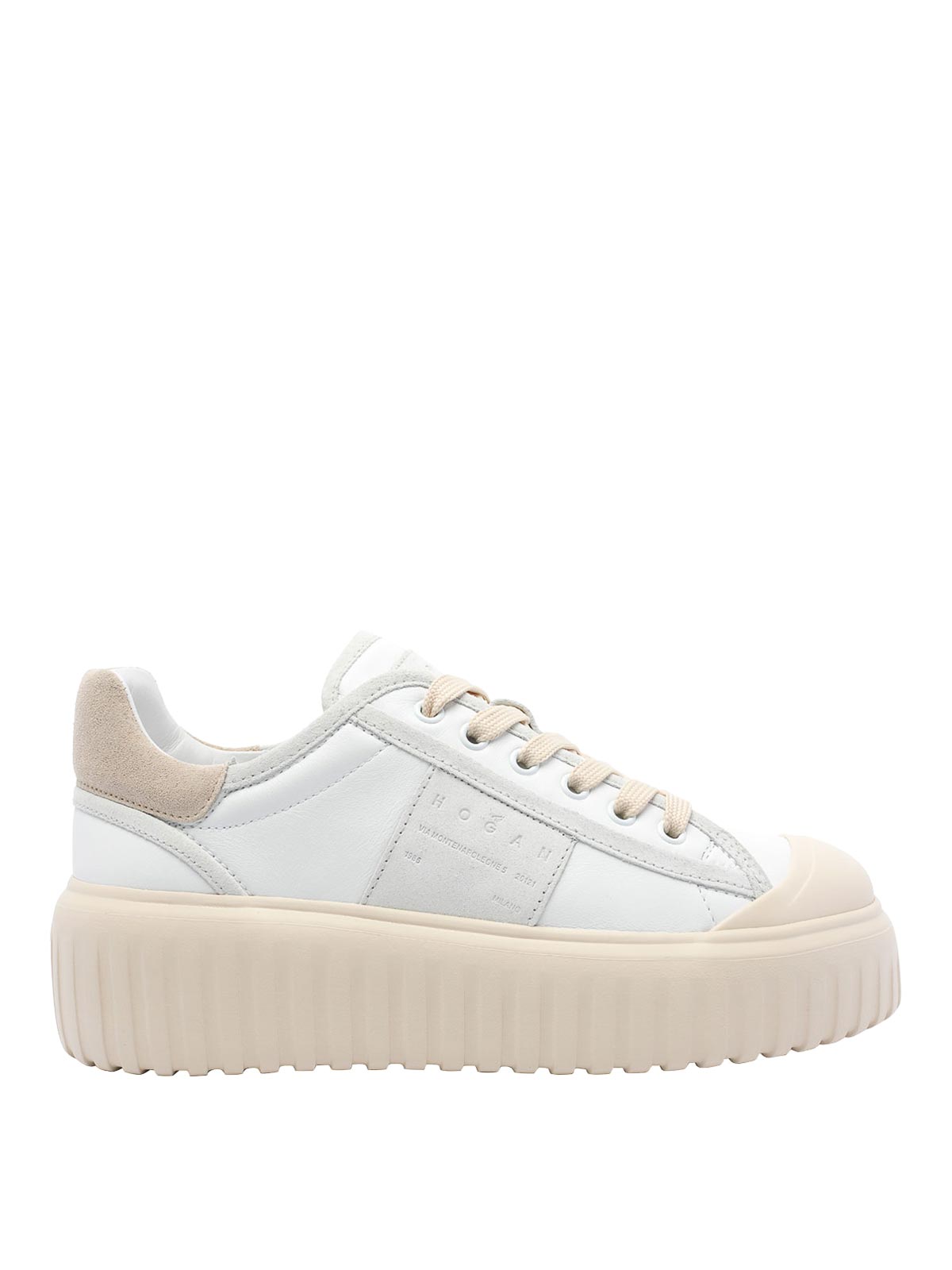 Hogan Low Top Sneakers Platform Sole In White