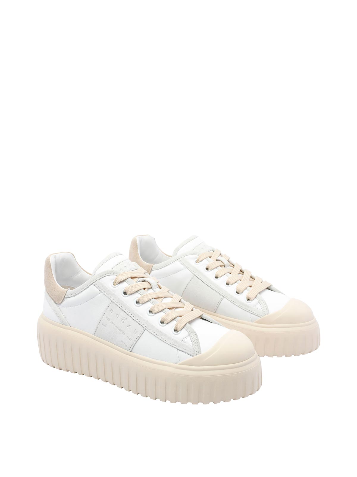 Hogan Low Top Sneakers Platform Sole In White