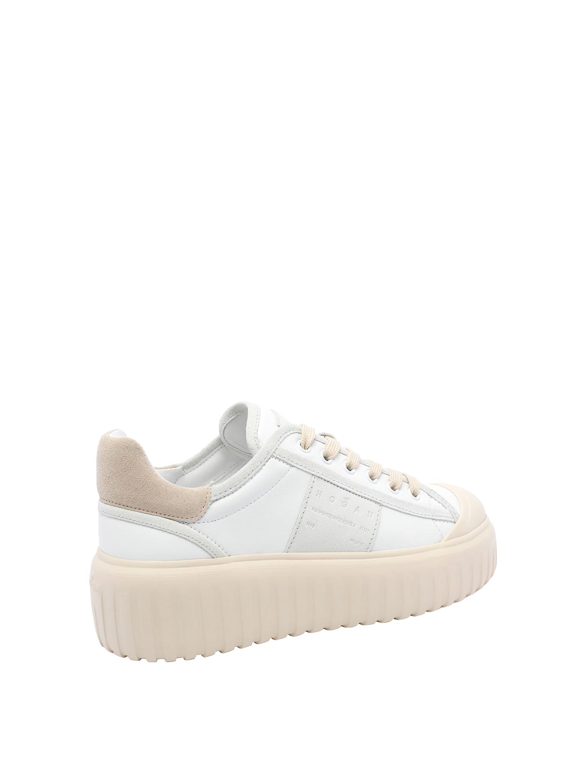 Hogan Low Top Sneakers Platform Sole In White