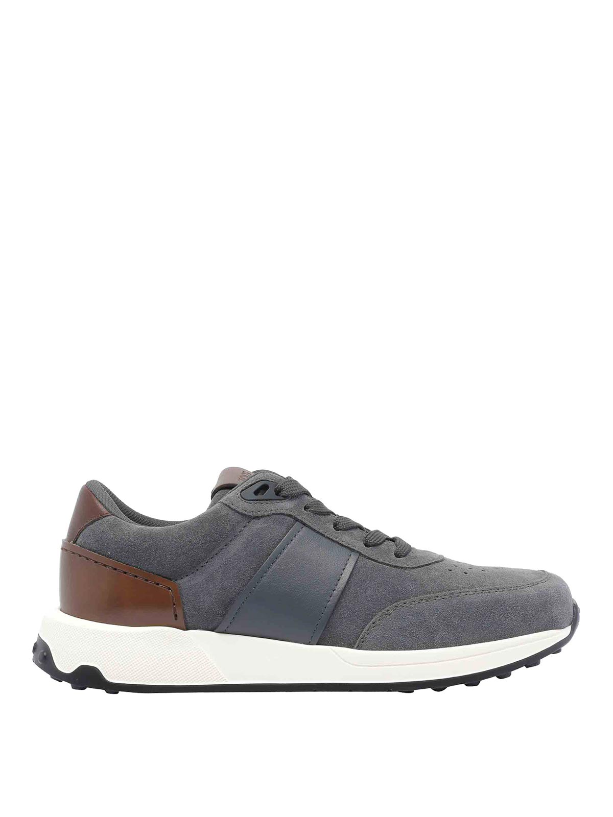 Tod's Contemporary Grey Sneakers With Suede And Leather Accents In Gray