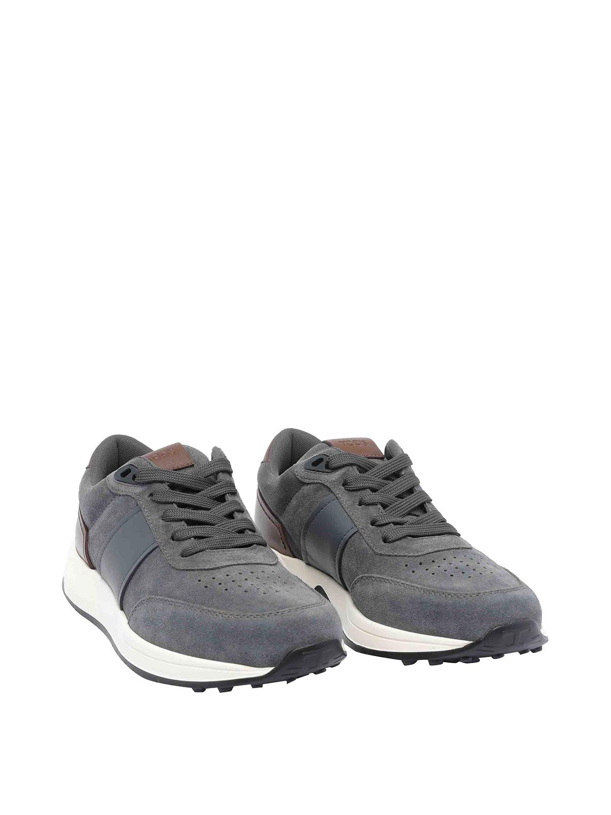 Tod's Contemporary Grey Sneakers With Suede And Leather Accents In Gray