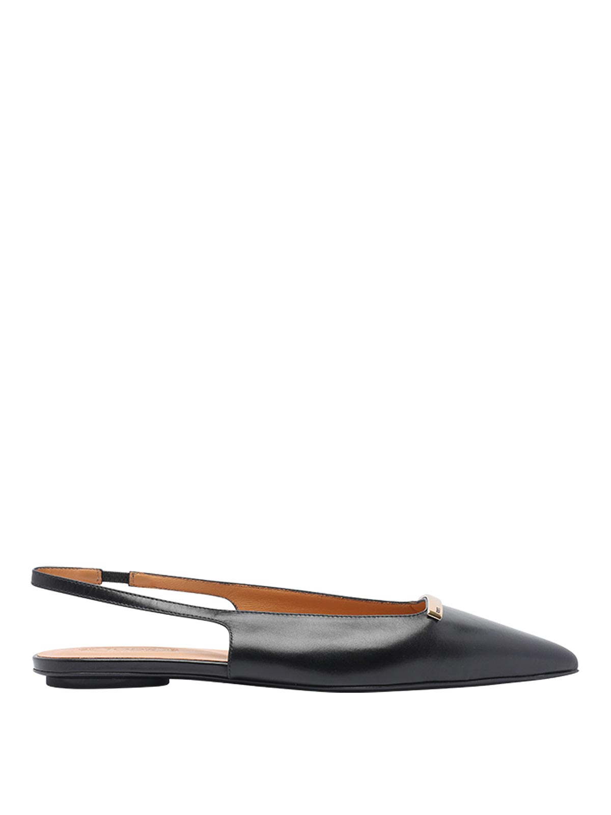 Tod's Black Leather Slingback Ballets
