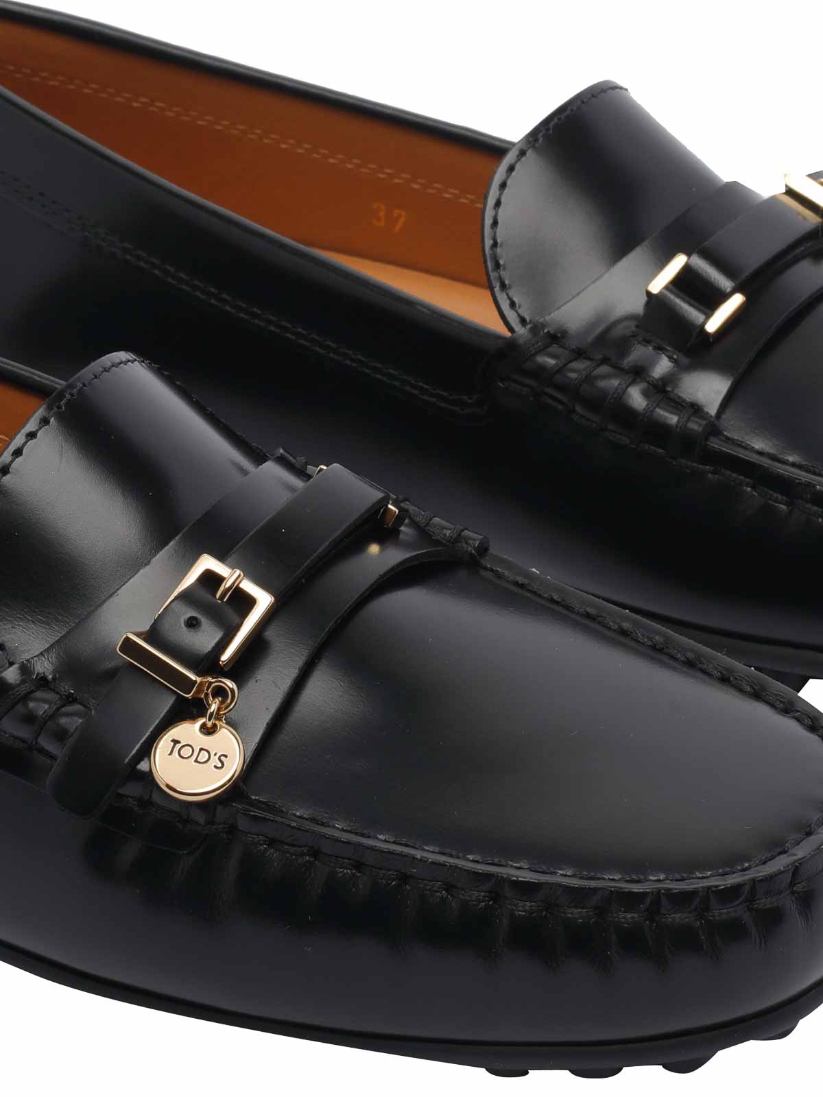 Tod's 10mm Gommino Leather Loafers In Black