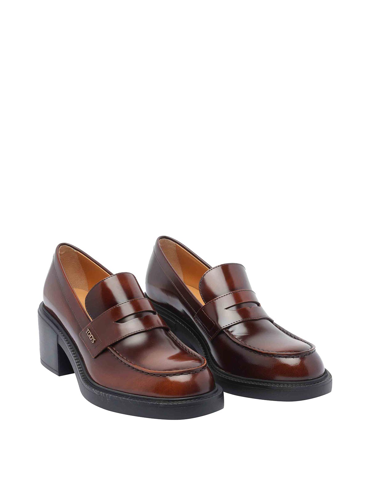 Tod's Leather Pump Loafers In Red