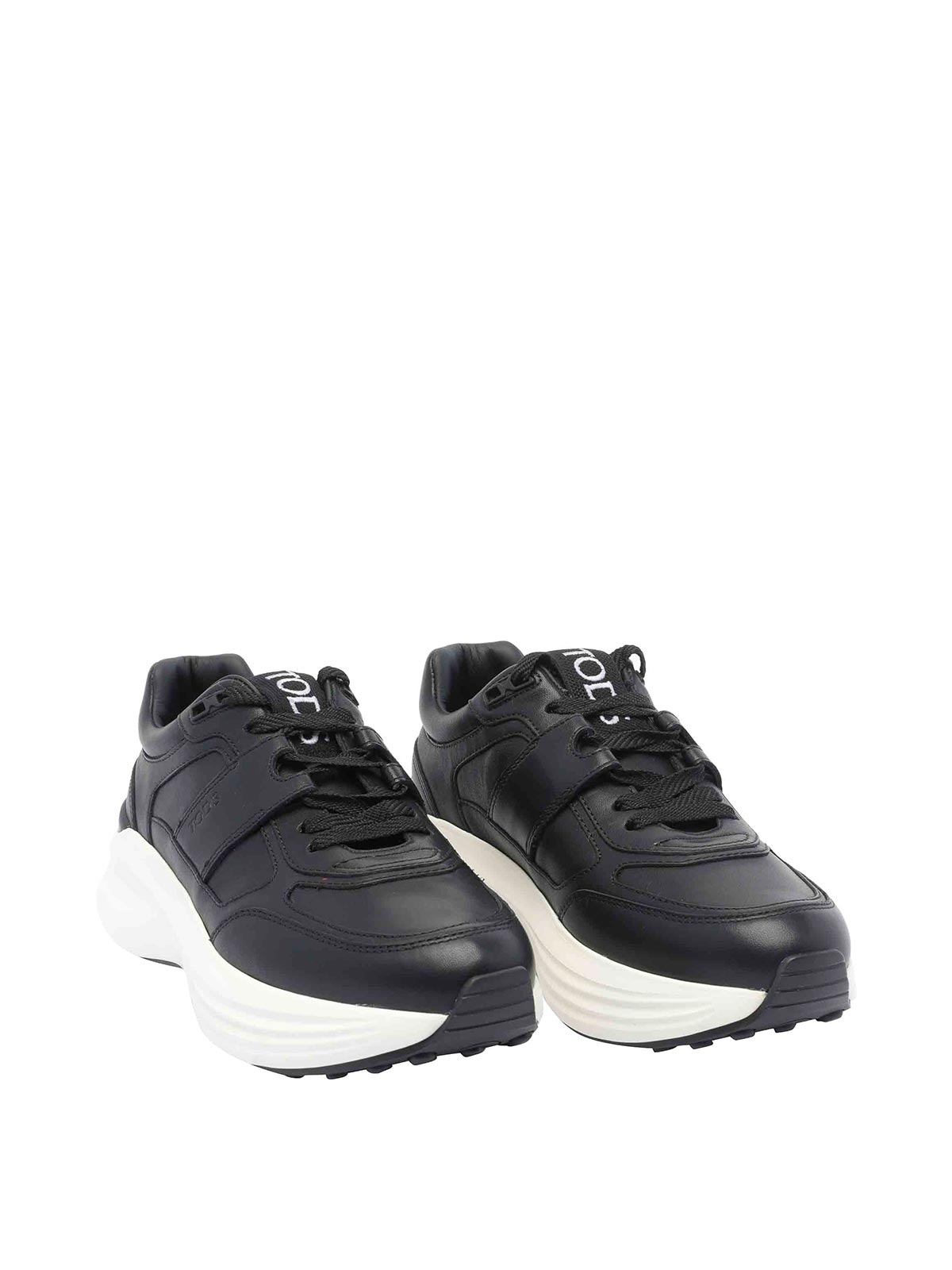 Tod's Leather And Technical Fabric Sneakers In Black