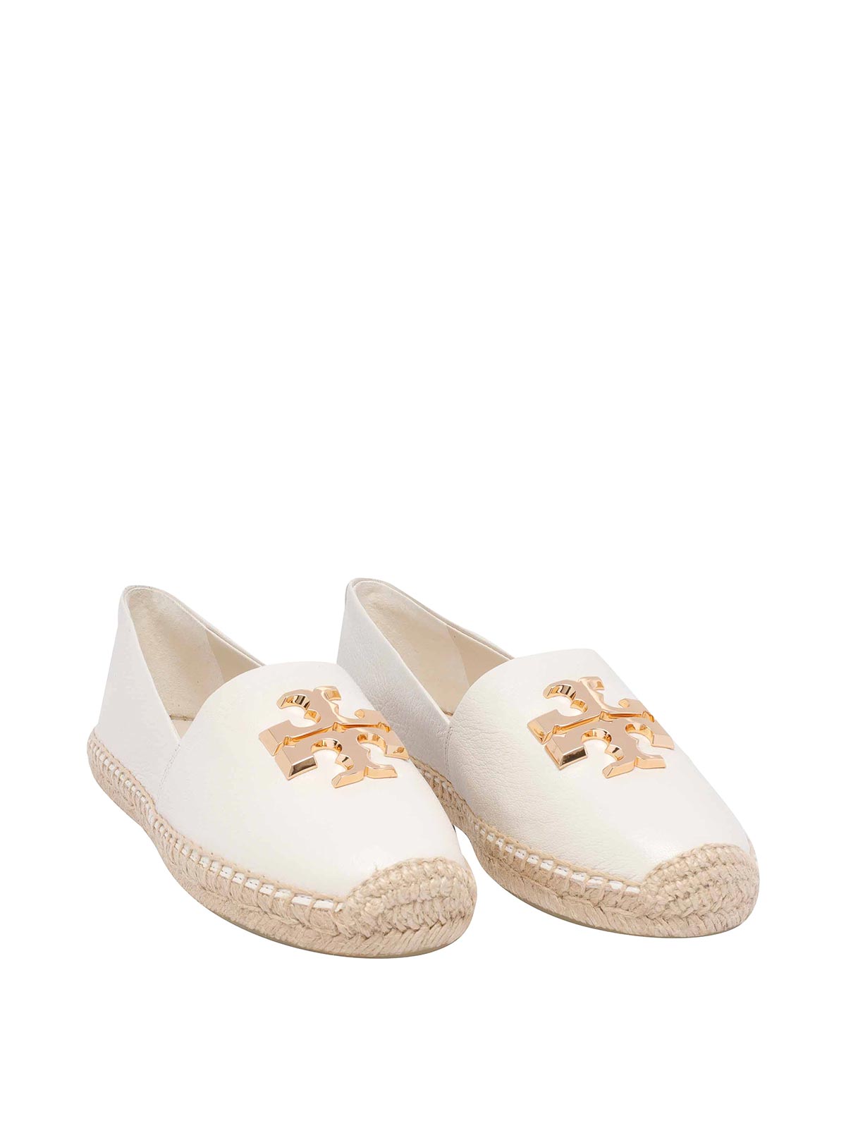 Tory Burch White Eleanor Espadrilles In White