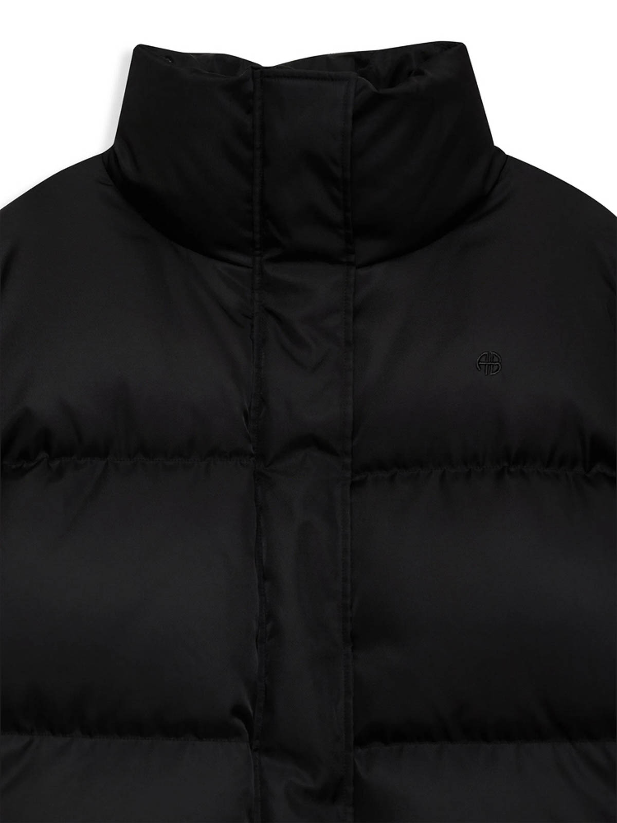 Anine Bing Puffer Jacket Dorian Quilted High Collar In Black