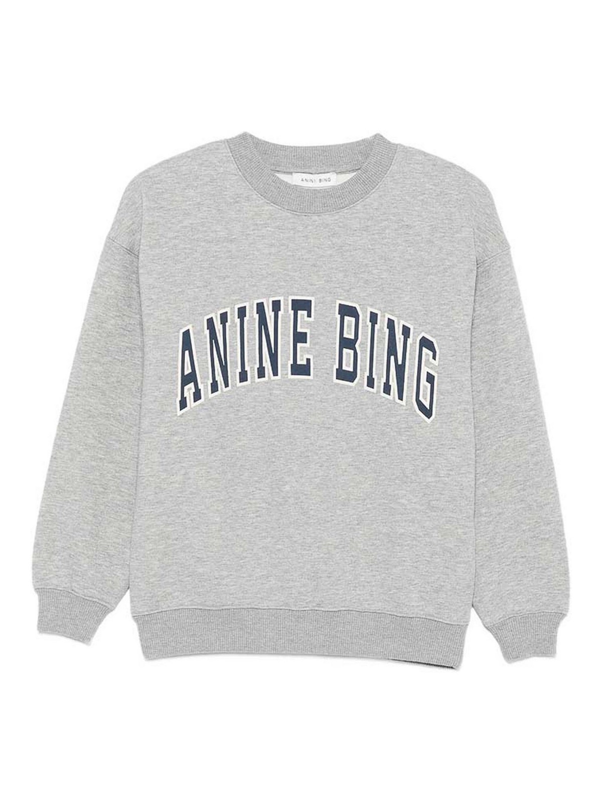 Anine Bing Spencer Printed Cotton-blend Jersey Sweatshirt In Gray