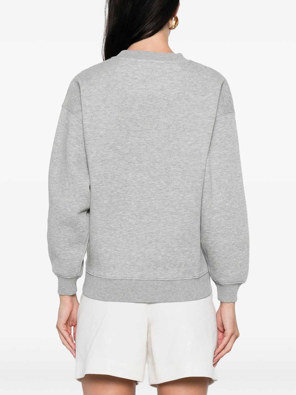Anine Bing Spencer Printed Cotton-blend Jersey Sweatshirt In Gray