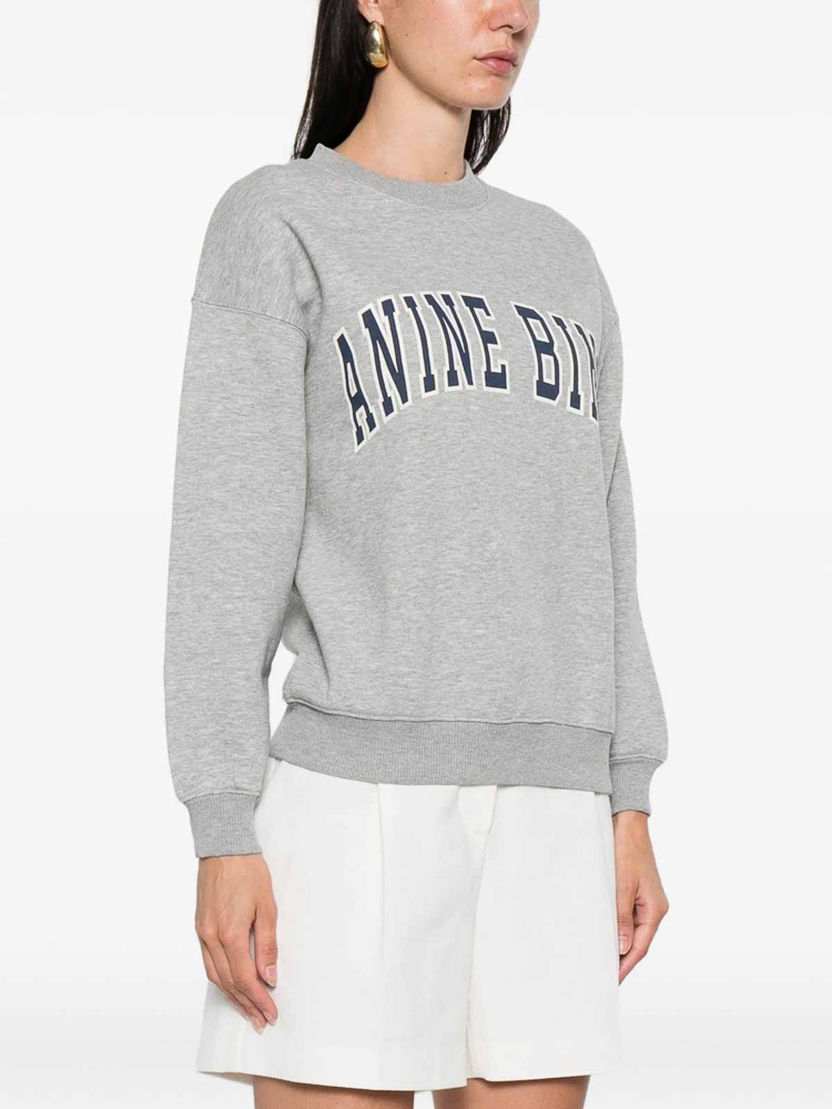 Anine Bing Spencer Printed Cotton-blend Jersey Sweatshirt In Gray