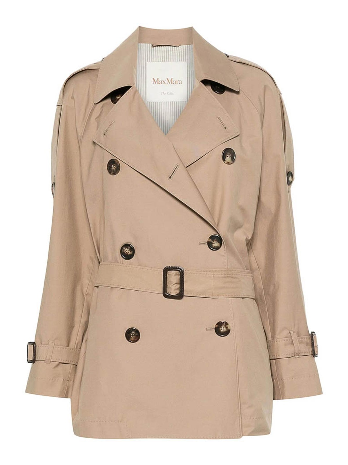 Max Mara The Cube Neutral Coats In Gold