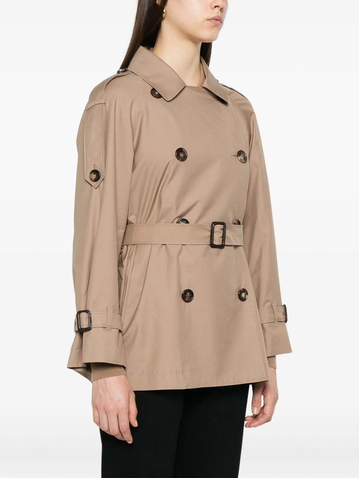 Max Mara The Cube Neutral Coats In Gold