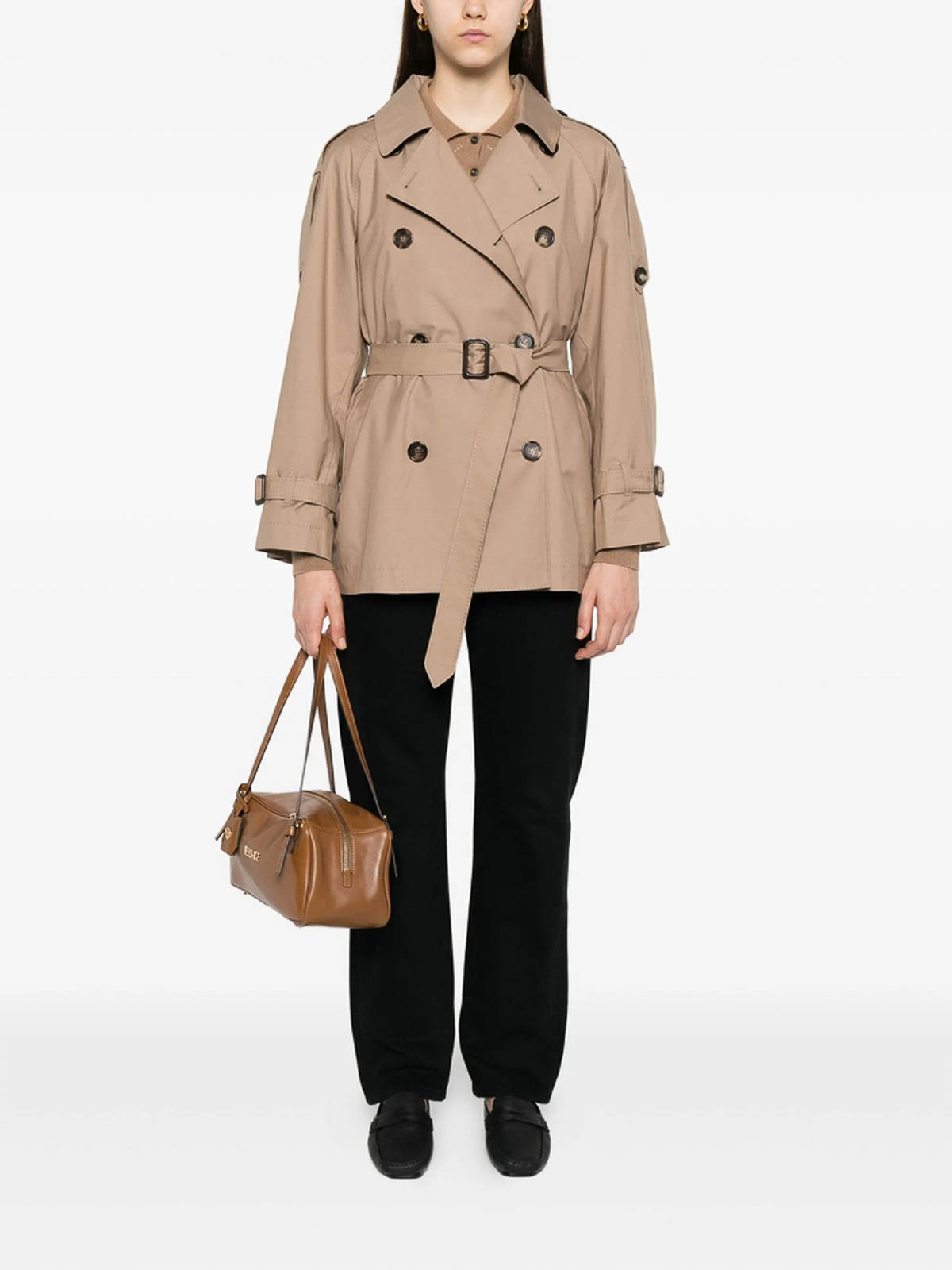 Max Mara The Cube Neutral Coats In Gold