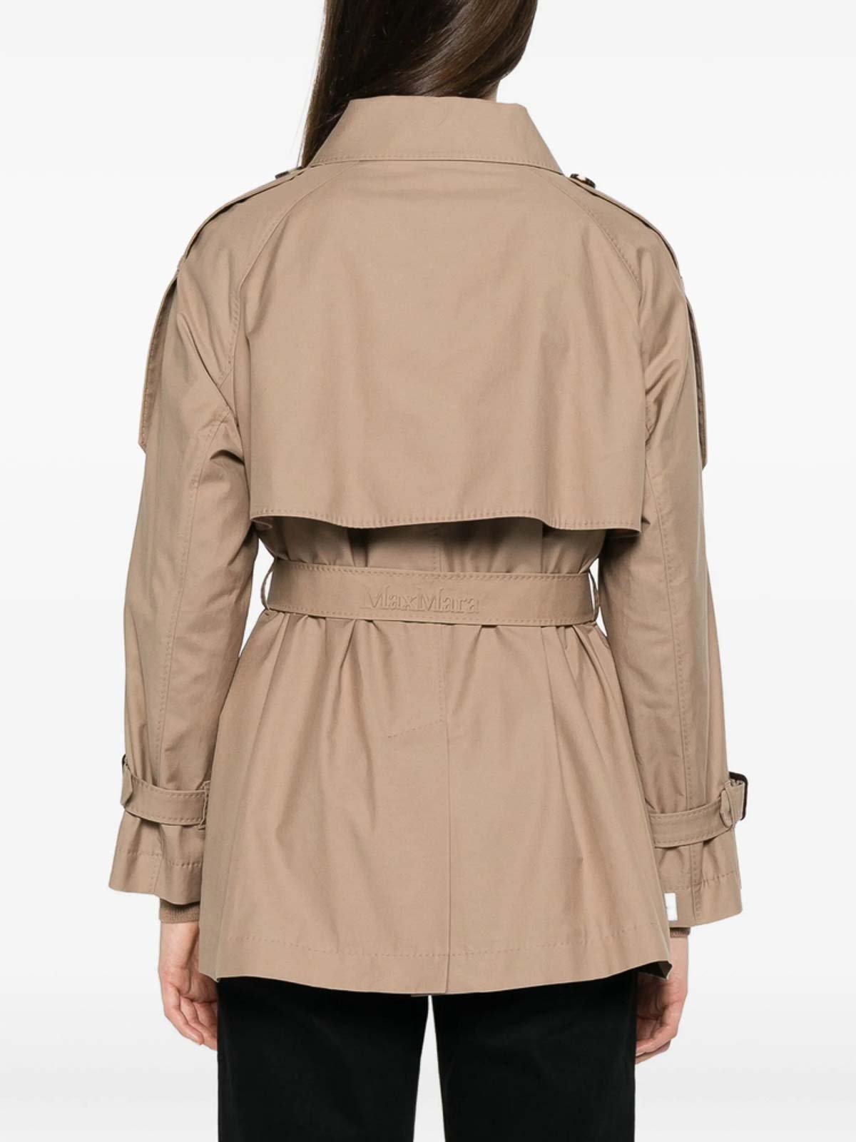 Max Mara The Cube Neutral Coats In Gold