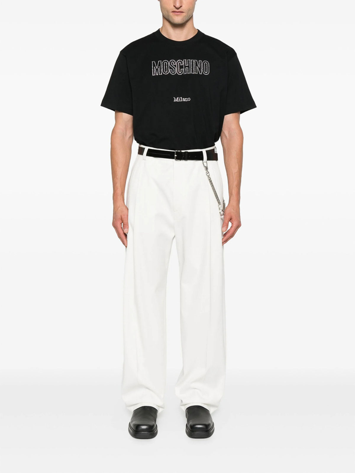 Moschino Logo-embellished T-shirt In Black