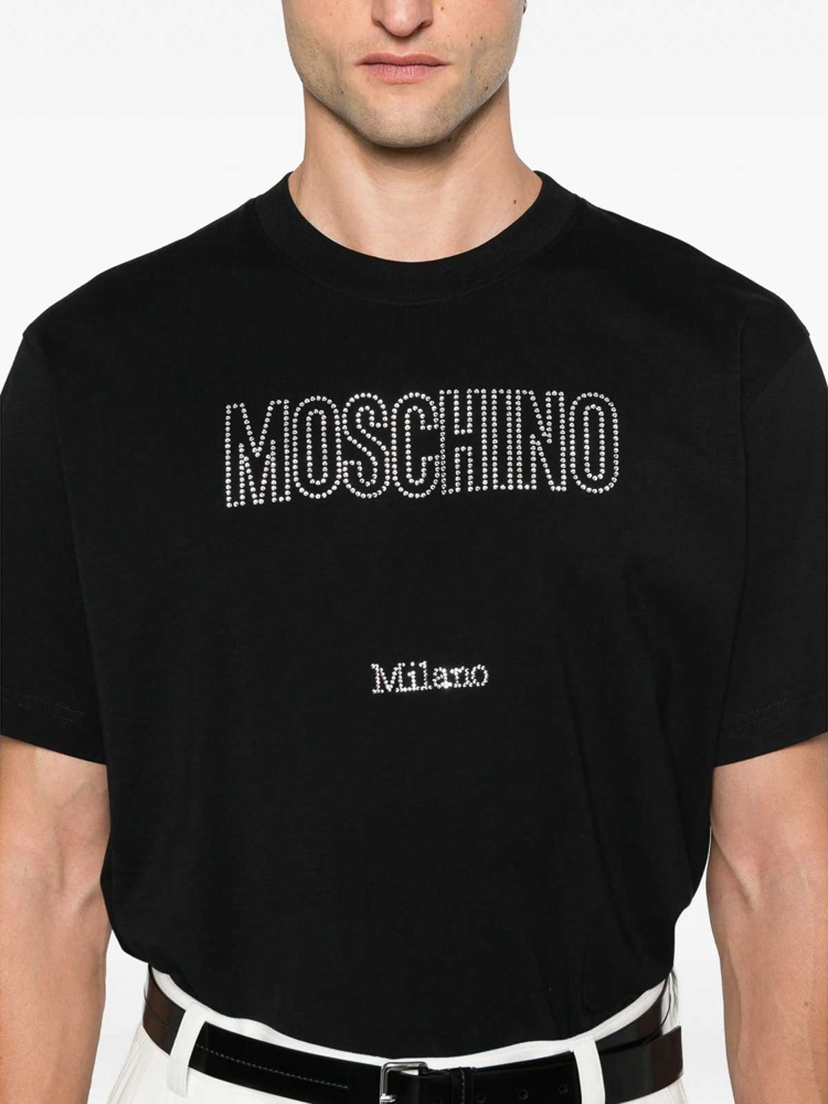 Moschino Logo-embellished T-shirt In Black