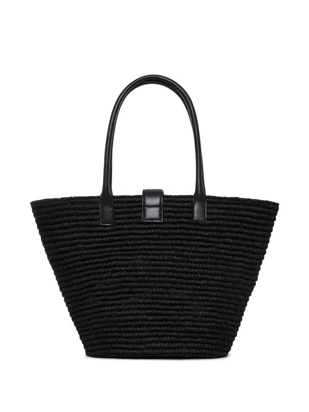 Anine Bing Womens Lou Monogram Raffia Tote Bag Black In Black