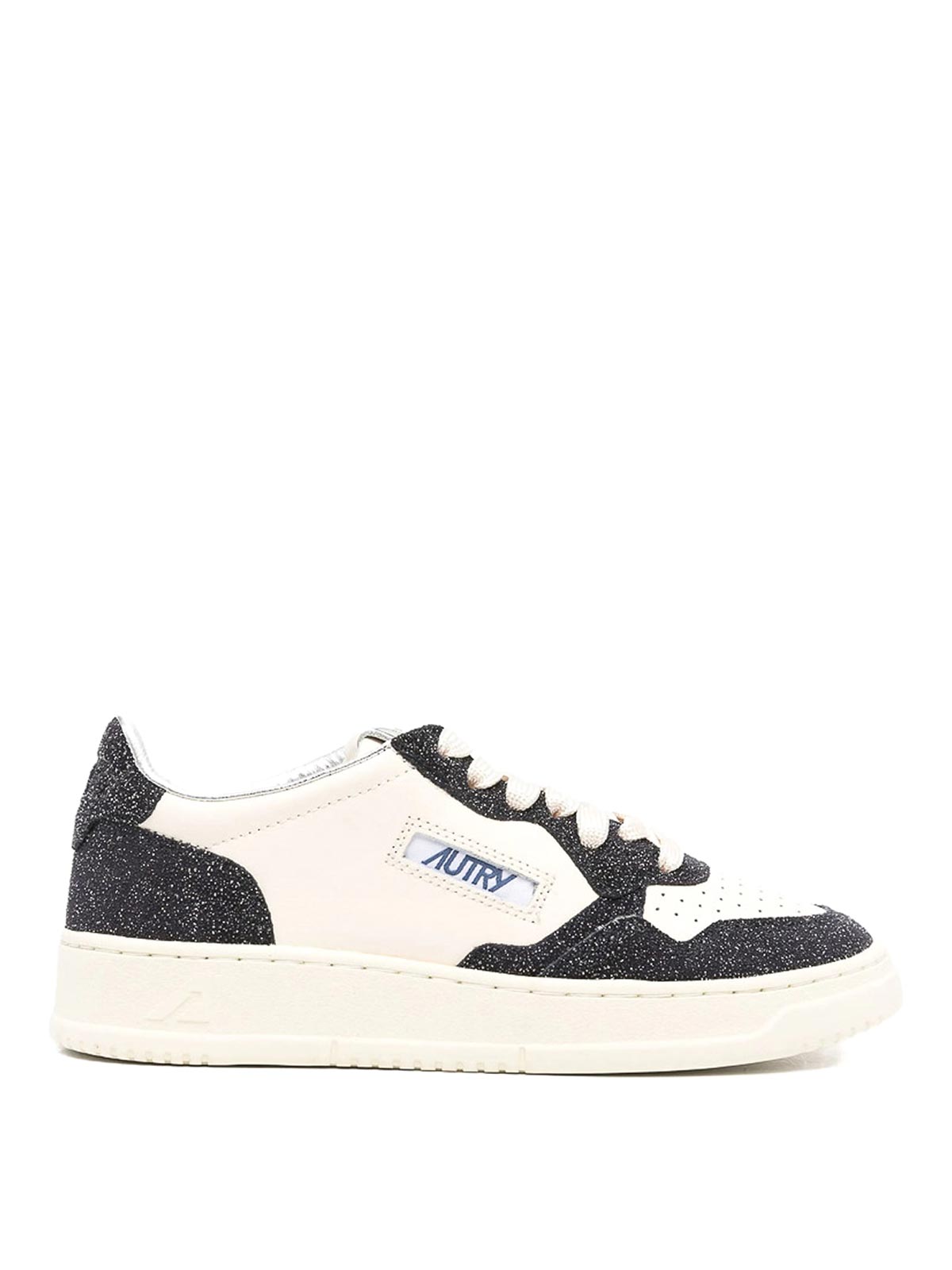 Autry Beige And Blue Leather Medalist Low Sneakers In White
