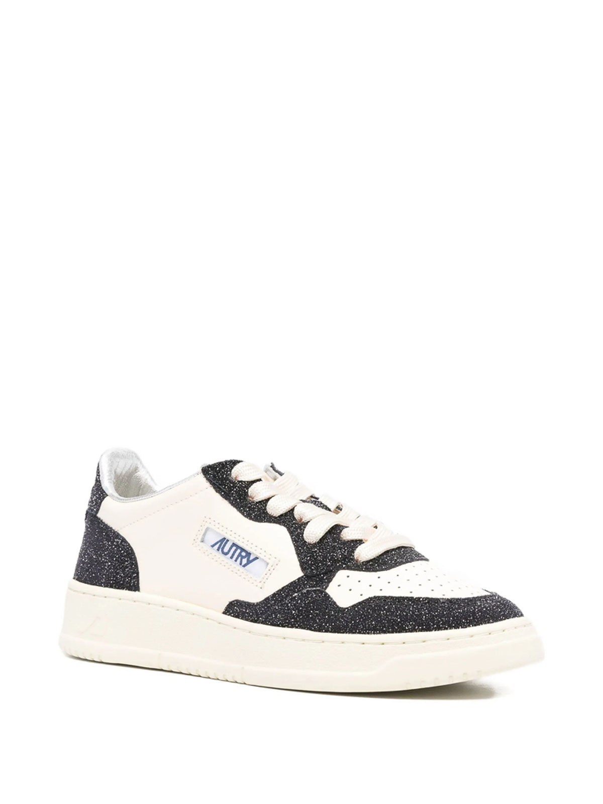 Autry Beige And Blue Leather Medalist Low Sneakers In White