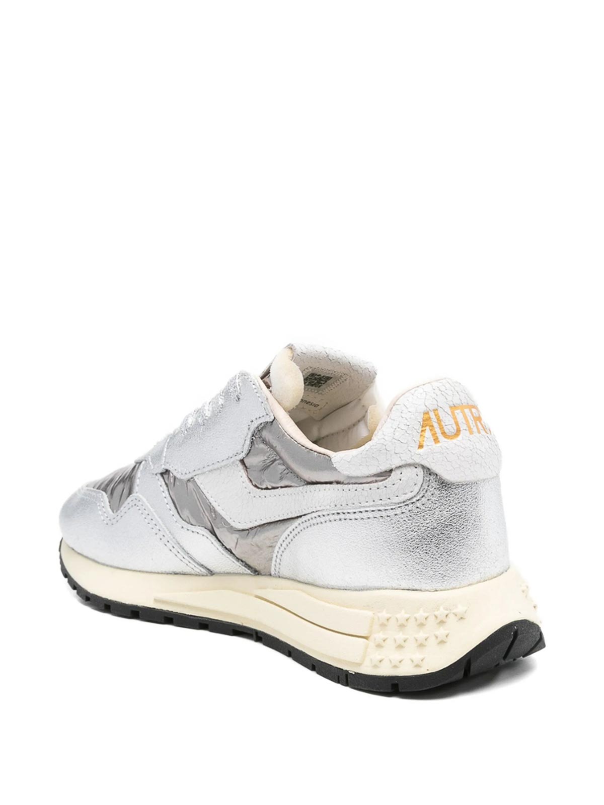 Autry Reelwind Metallic Panelled Sneakers In White