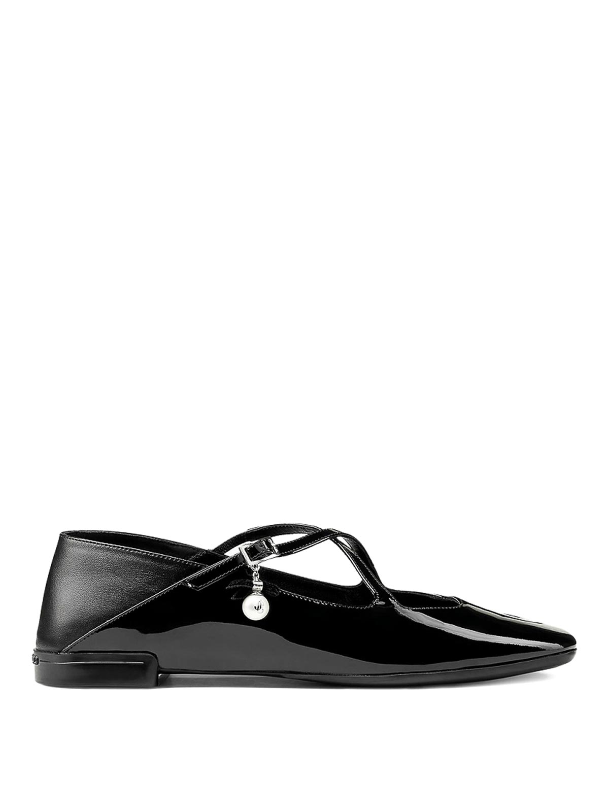Jimmy Choo Eleri Patent Ballerina Flat In Black