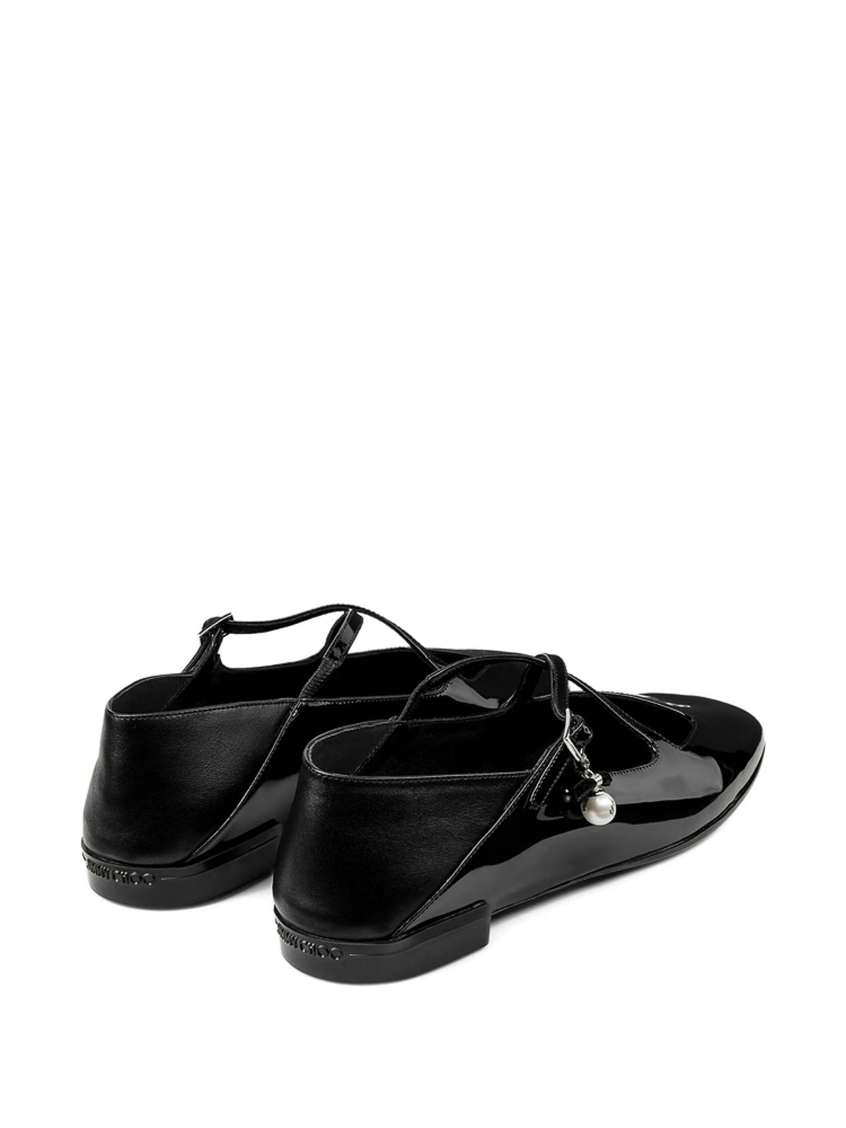 Jimmy Choo Eleri Patent Ballerina Flat In Black