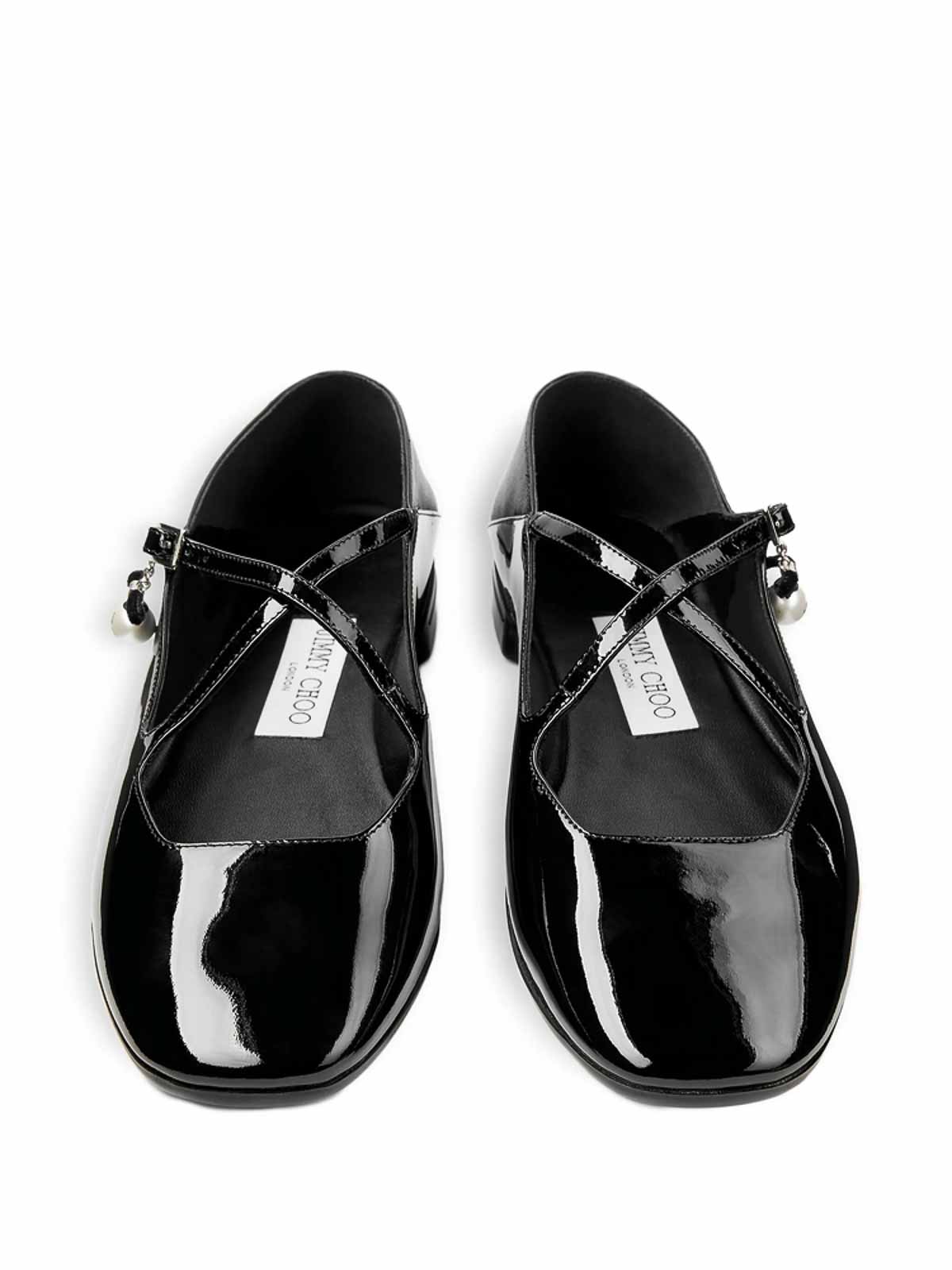 Jimmy Choo Eleri Patent Ballerina Flat In Black