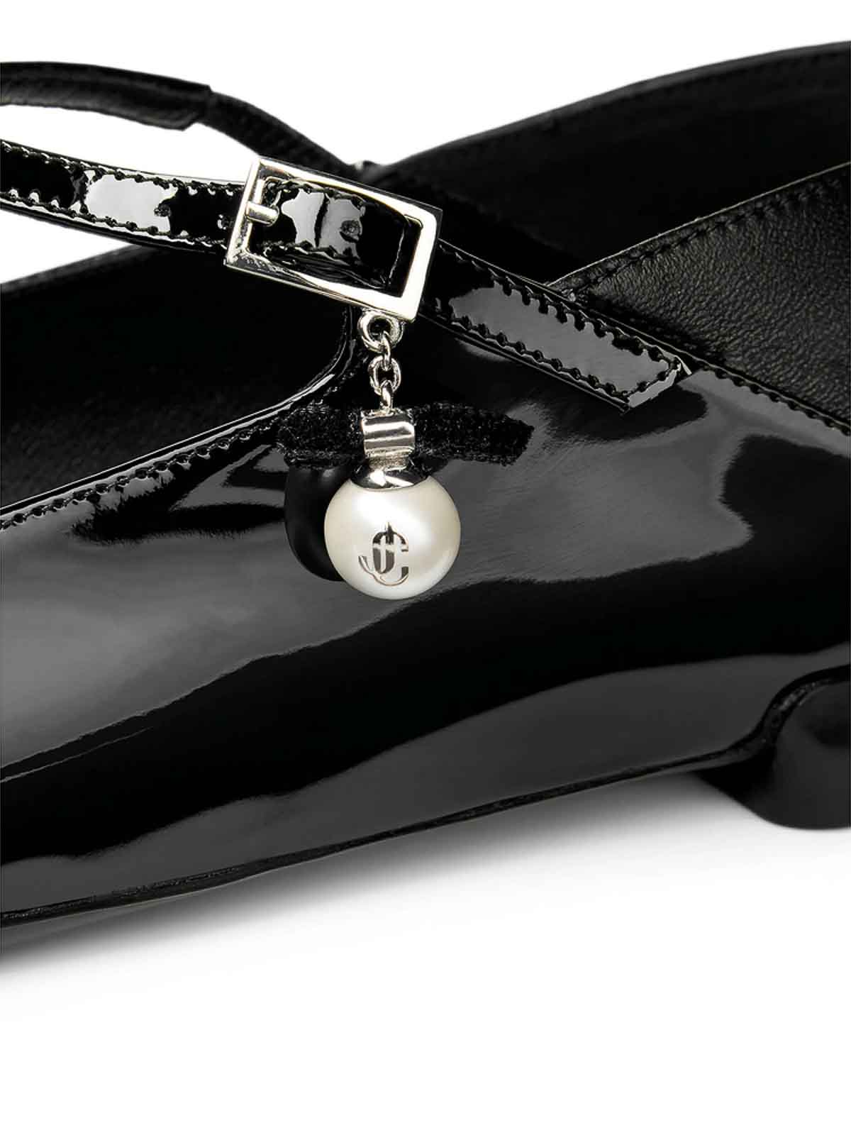 Jimmy Choo Eleri Patent Ballerina Flat In Black