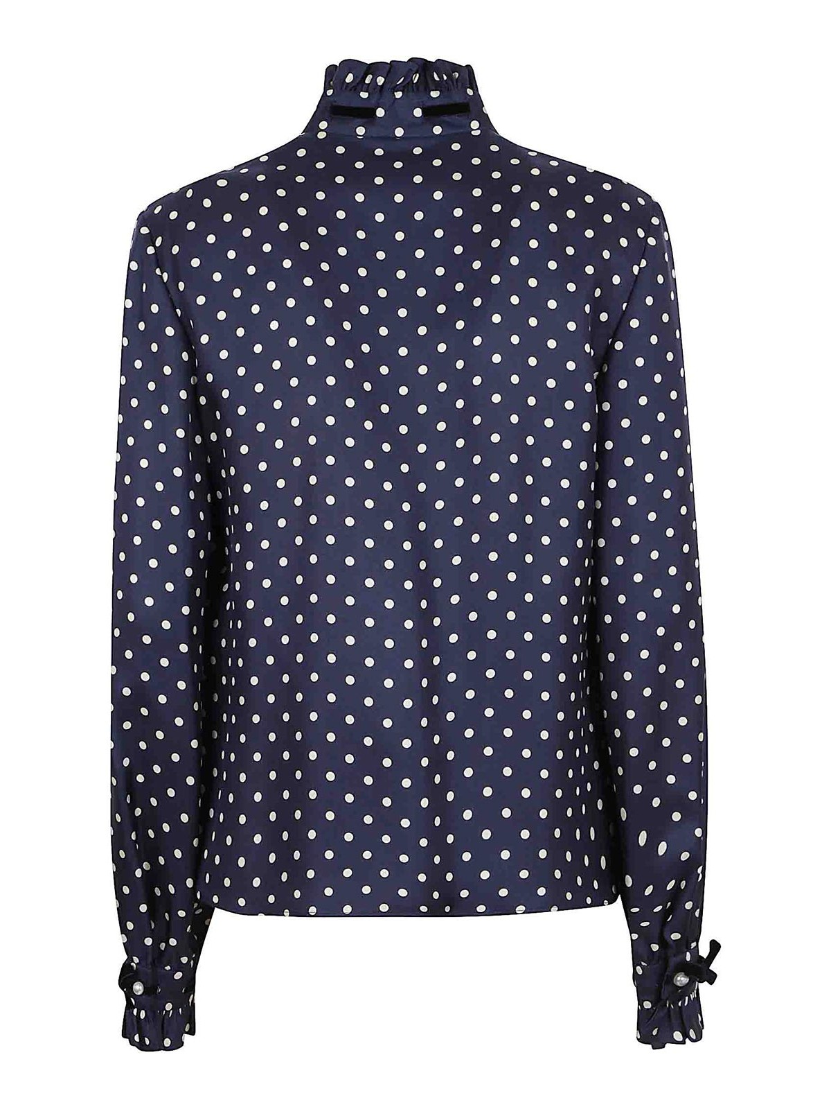 Valentino Shirt Pattern Twill Plus De Pois Pois Medio In Blue