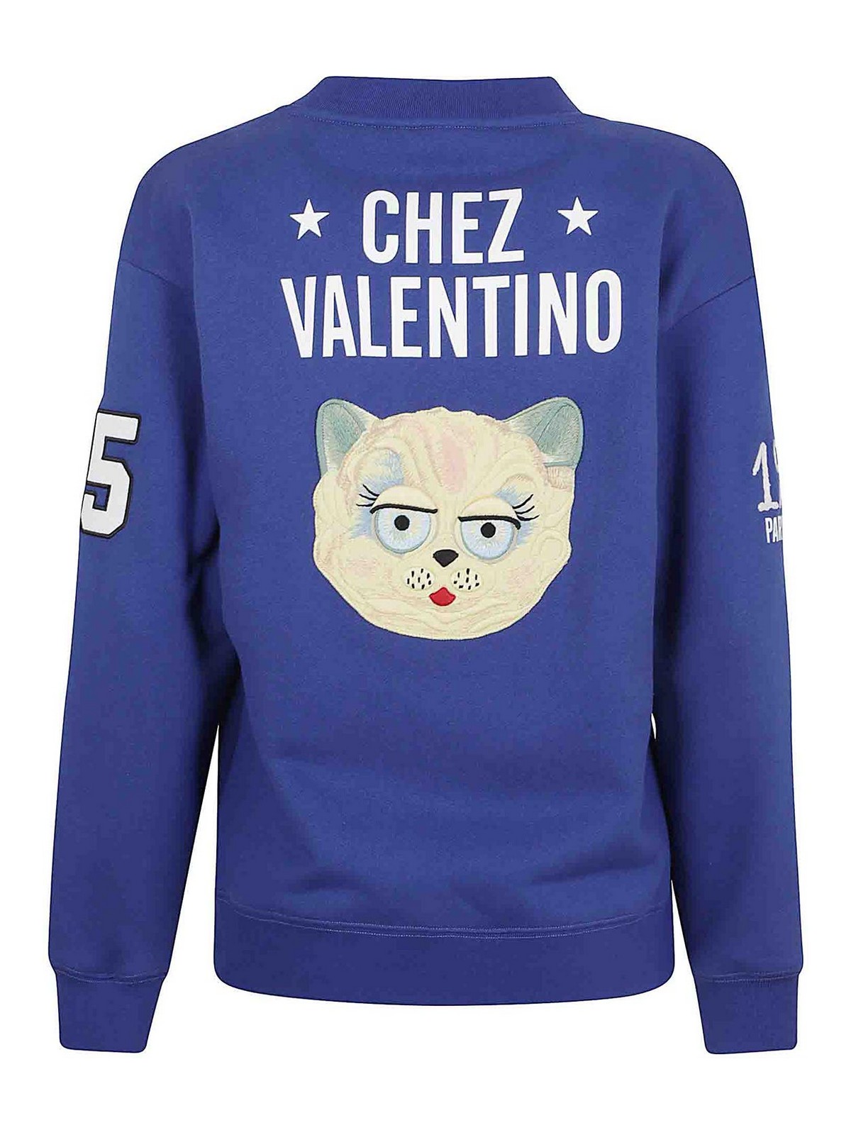 Valentino Garavani Sweatshirt With V And Le Chat De La Maison In Blue